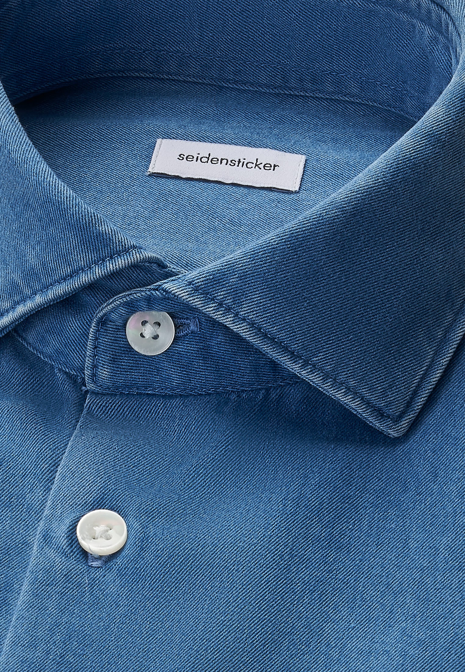 seidensticker Slim 1/1 Kentkragen Denim