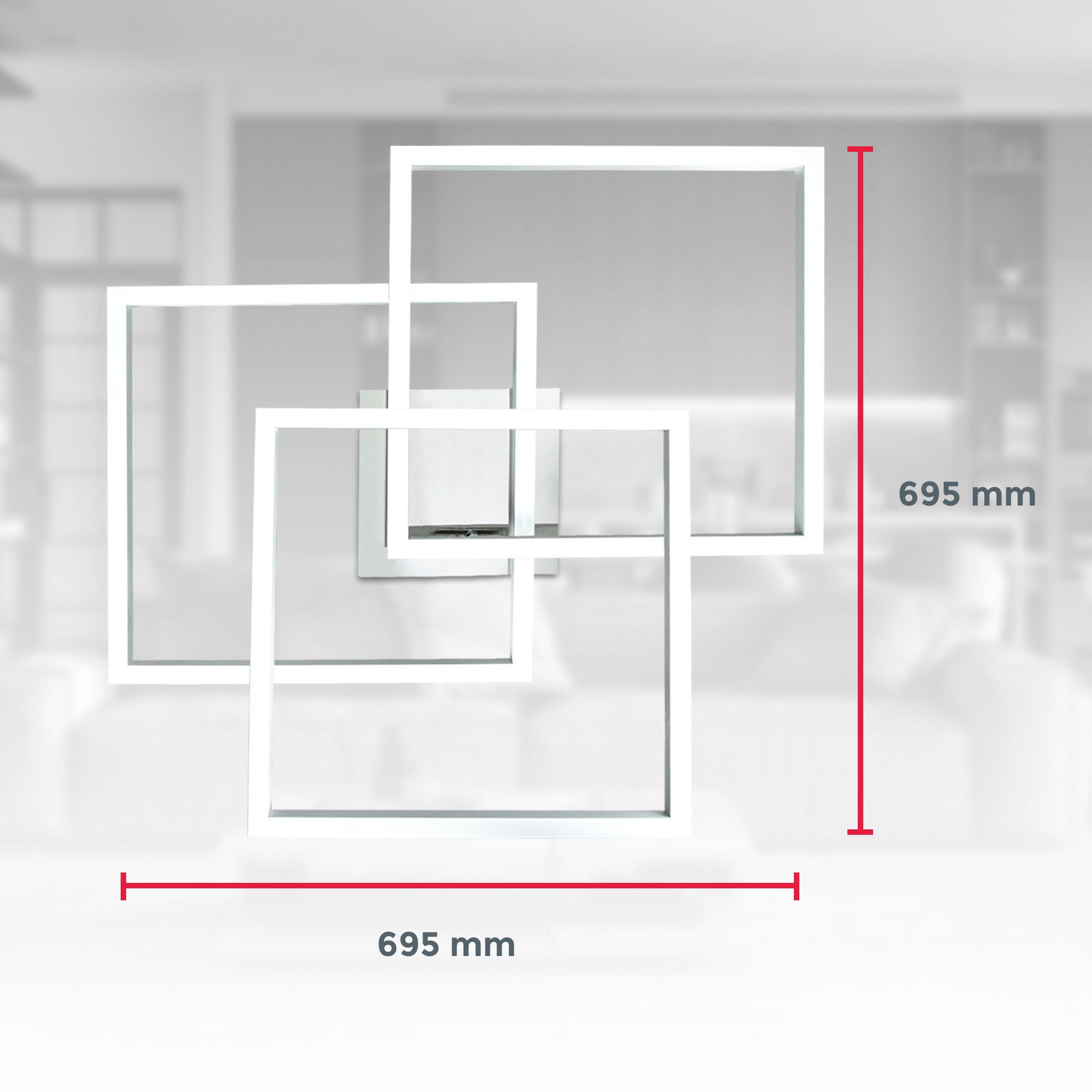 B.K.Licht Smarte LED-Deckenleuchte,  mit APP Steuerung und Fernbedienung, 3x LED-Modul mit 48 Watt, 4.800lm (je Modul 1.600lm), 3.000 - 6.500k dimmbar, Nachtlichtfunktion