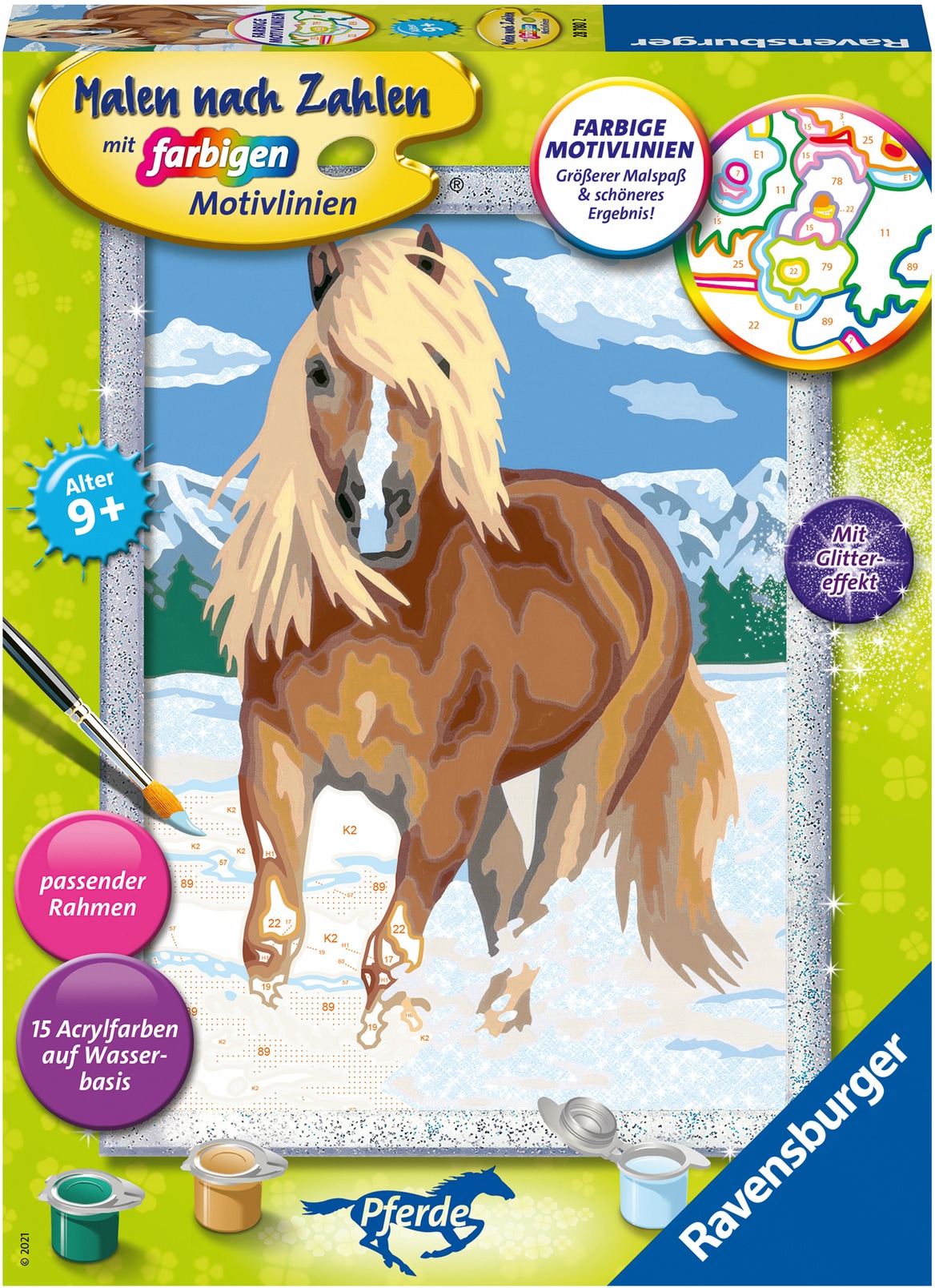 Ravensburger Malen nach Zahlen »Haflinger im Schnee«, Made in Europe