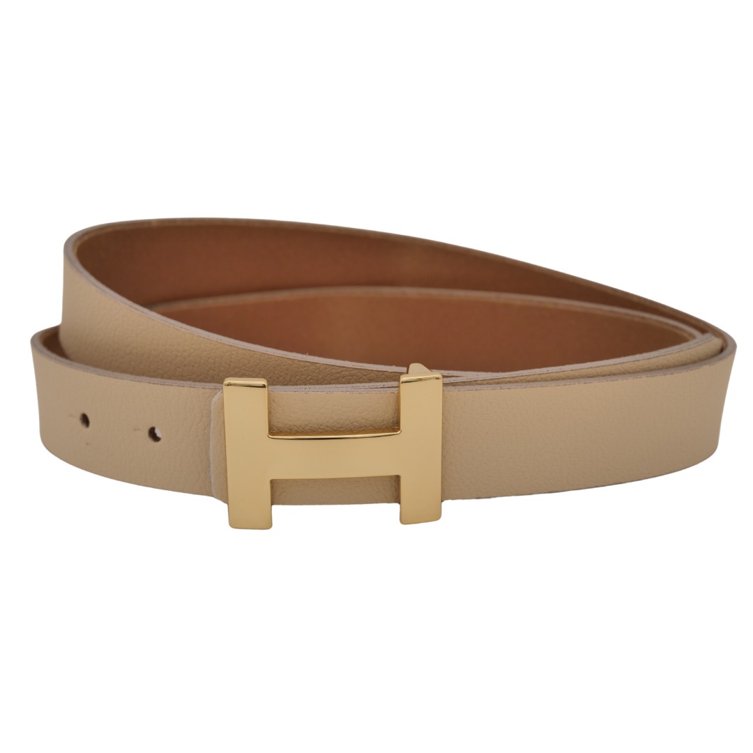 Ledergürtel ANNAMATONI "AnnaMatoni Ledergürtel Goldi Ledergürtel Goldi", Damen, Gr. TW85 - 100cm Gesamtlänge, vanille 120, 100% Leder, Gürtel Ledergürtel