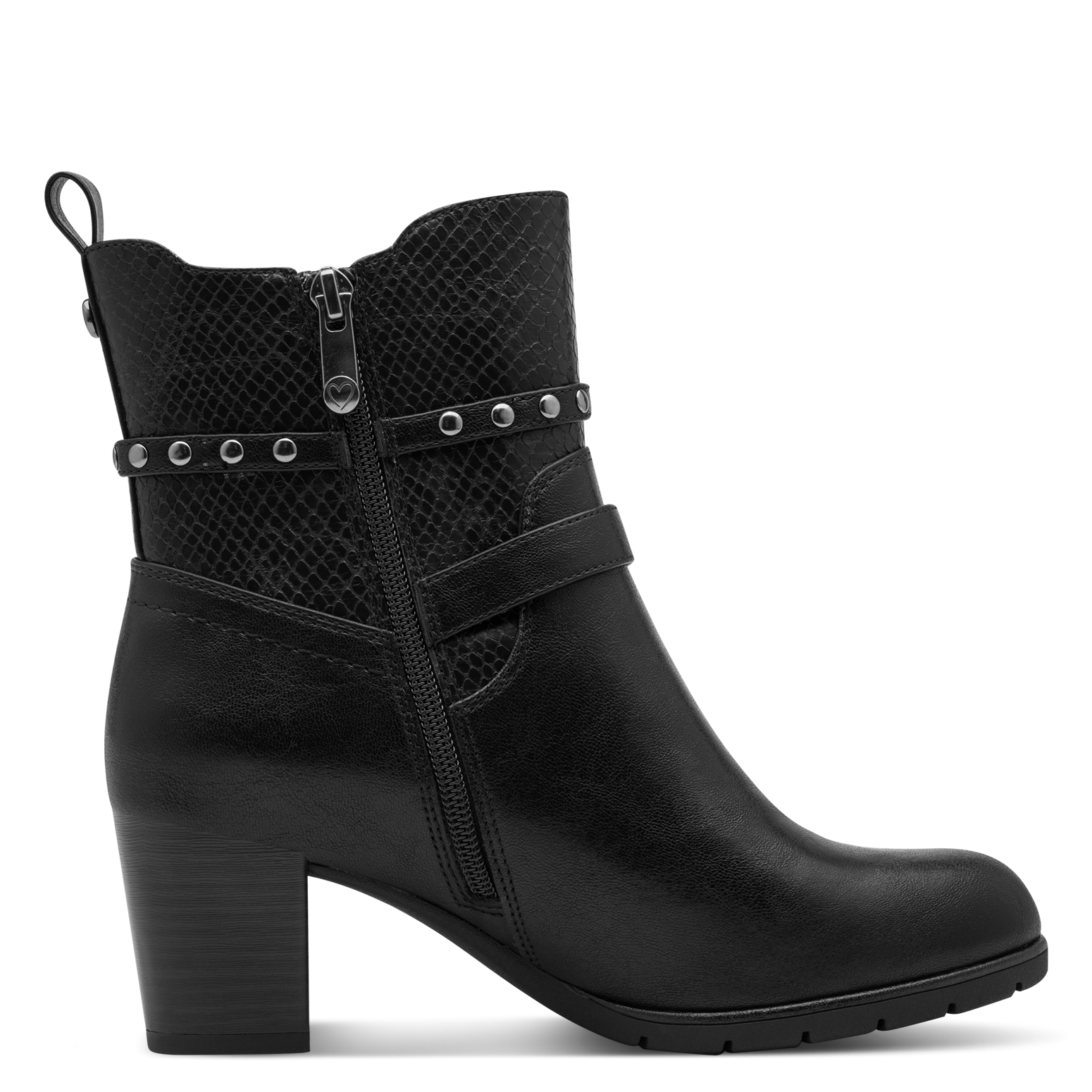 MARCO TOZZI Stiefelette  Ankle Boots mit Zierschnalle und Snake-Optik-Einsatz