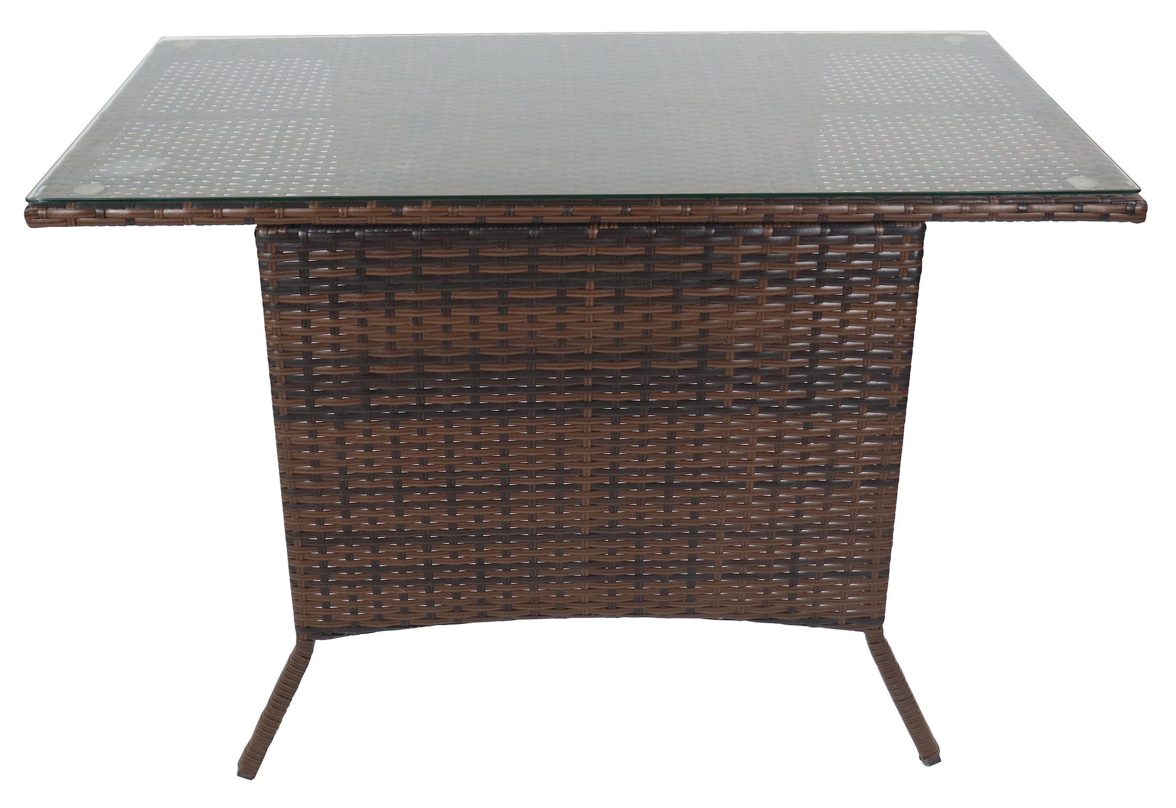 VCM Gartentisch »VCM Gartentisch | Tisch aus Rattan mit Glasplatte | Maße ca. H. 74 x B. 114 x T. 64 cm | Gartentisch | Gartenmöbel ¿ Raloso 114x64«, (Raloso)