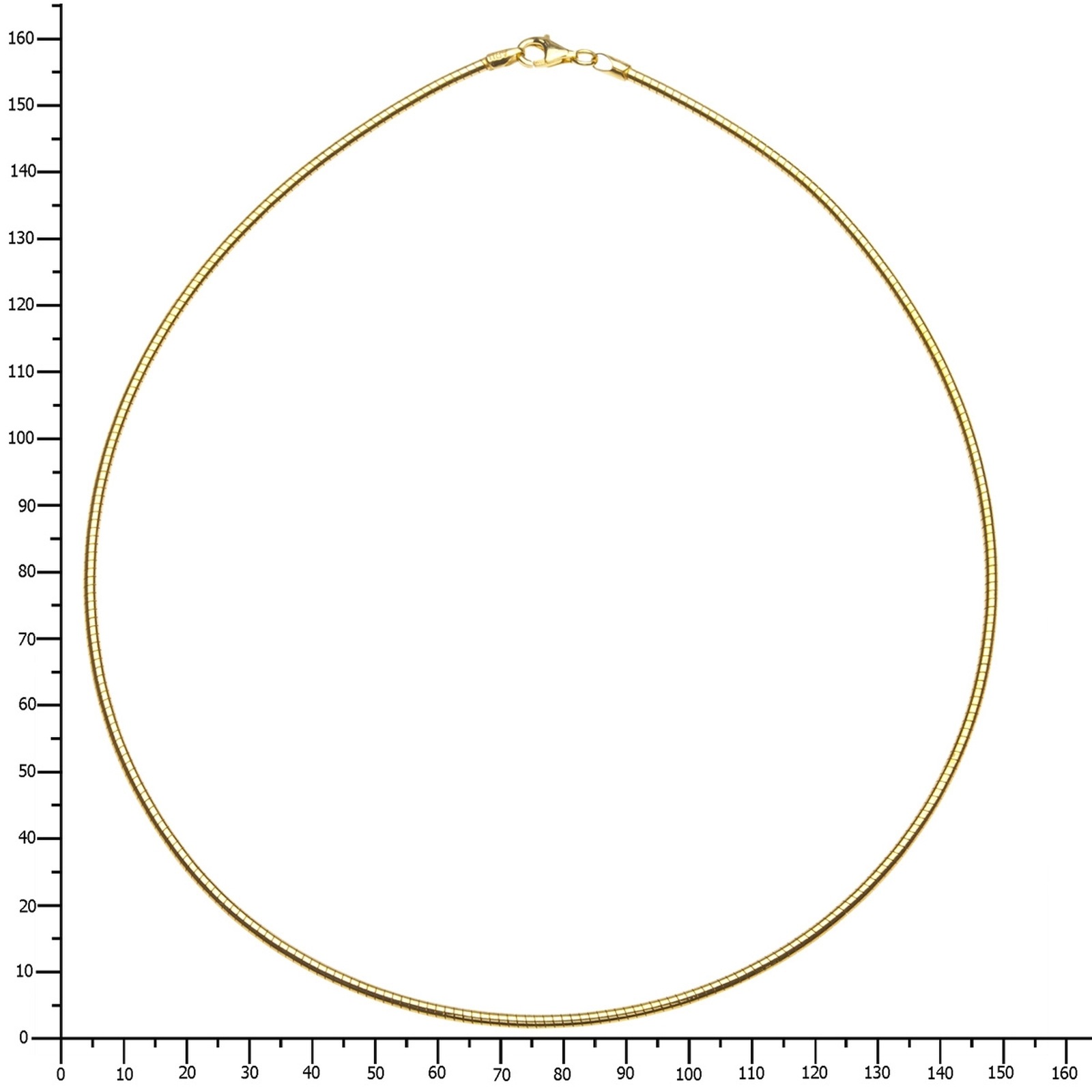 Ostsee-Schmuck Omega 2.2mm Gold-Plated Necklace Gold 45 3