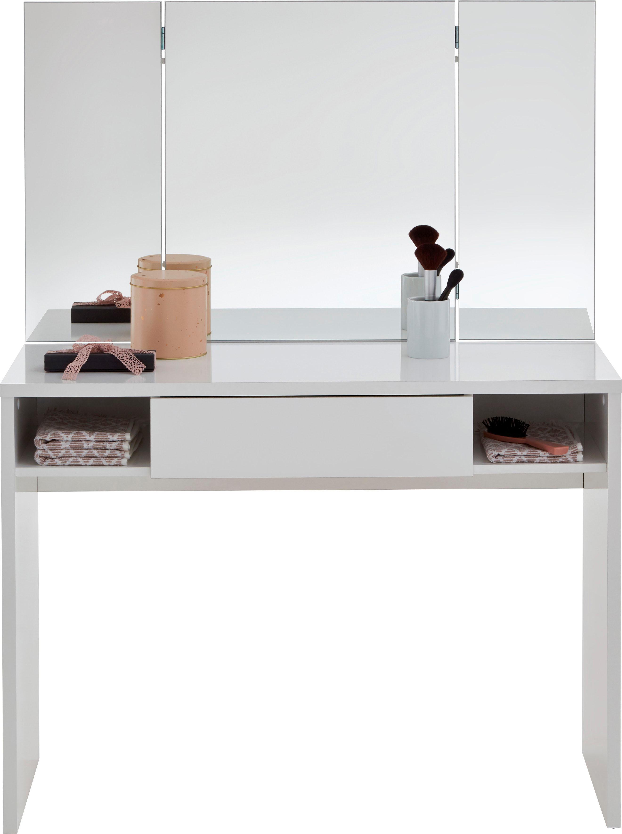 Thumbnail - FMD Schreibtisch "Schminki" mit dreiteiligem Faltspiegel und Schublade