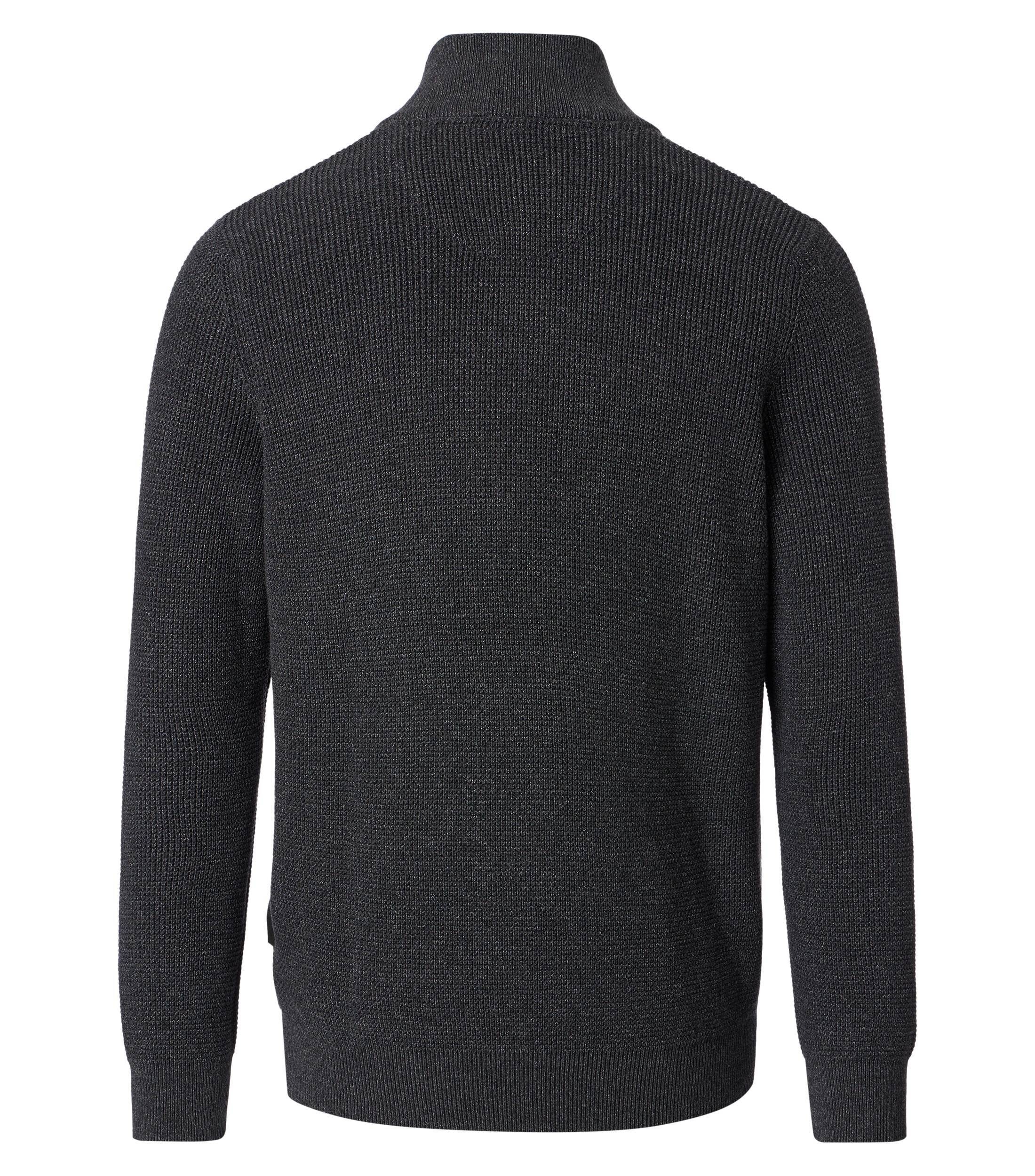 Troyer CASAMODA "CASAMODA Stricktroyer uni", Herren, Gr. S, dunkelgrau, 60% Baumwolle, 40% Polyacryl, Pullover Troyer 2