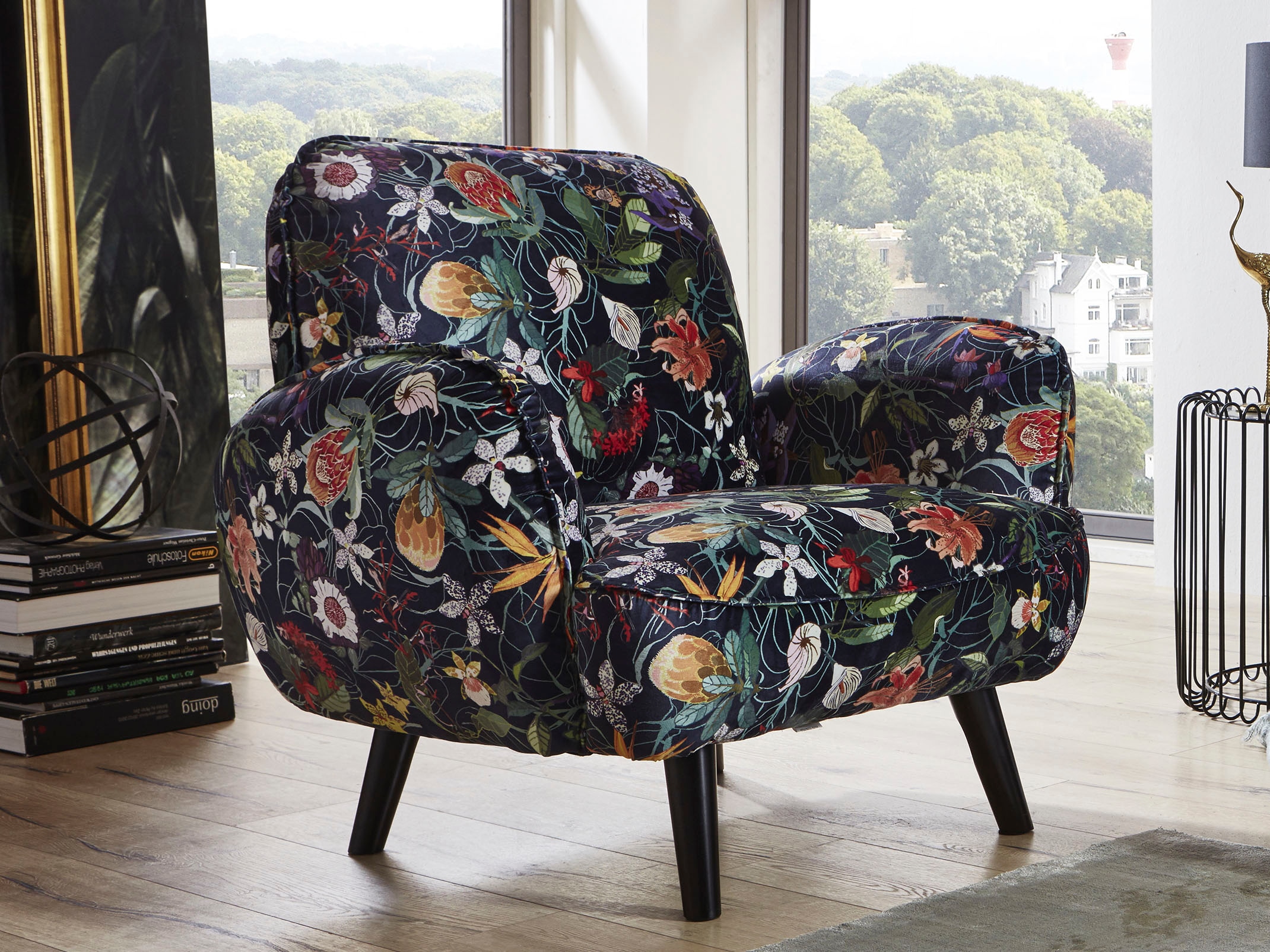 ATLANTIC home collection Sessel, mit Wellenunterfederung, Massivholzfüße,  frei im Raum stellbar kaufen | BAUR