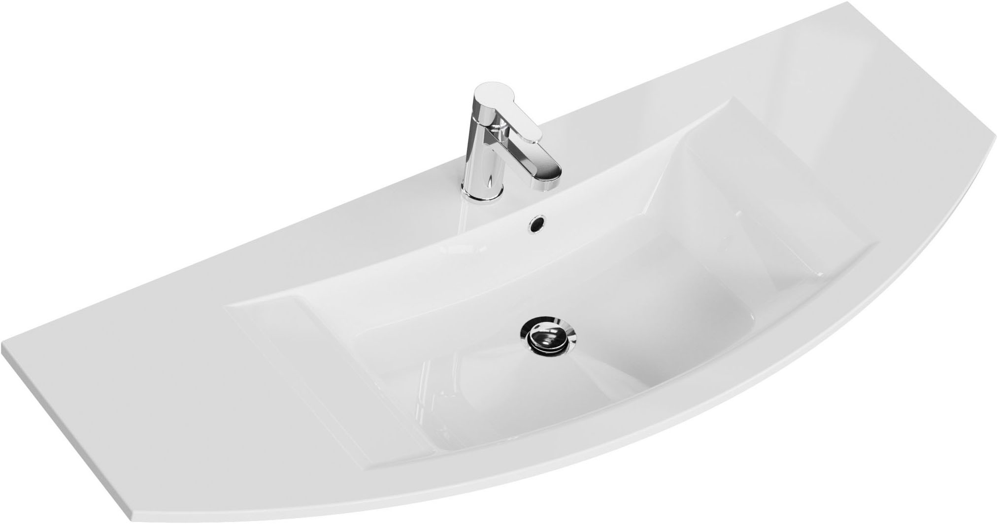 Saphir Waschtisch »Serie 7045 Mineralmarmor-Waschtisch und Unterschrank, 131 cm breit«, Waschplatz mit 2 Schubladen, 2 Türen, Badmöbel Set mit Waschtisch