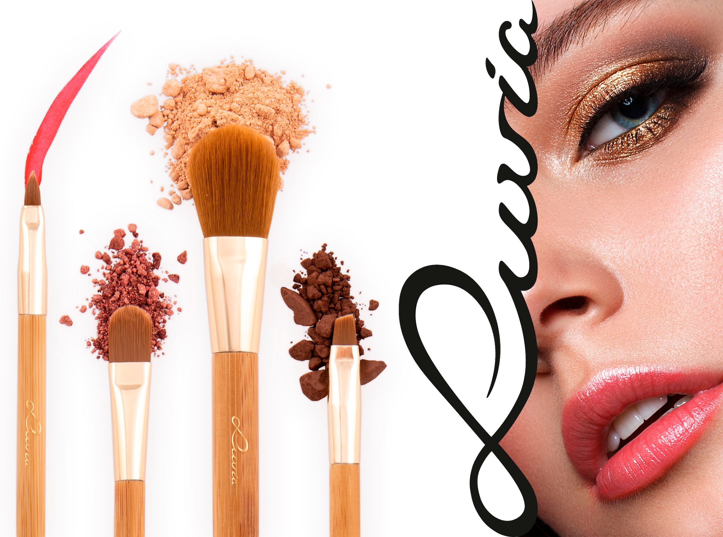 Luvia Cosmetics Kosmetikpinsel-Set »Travel Bamboo Tube«, (4 kaufen | online BAUR tlg.)