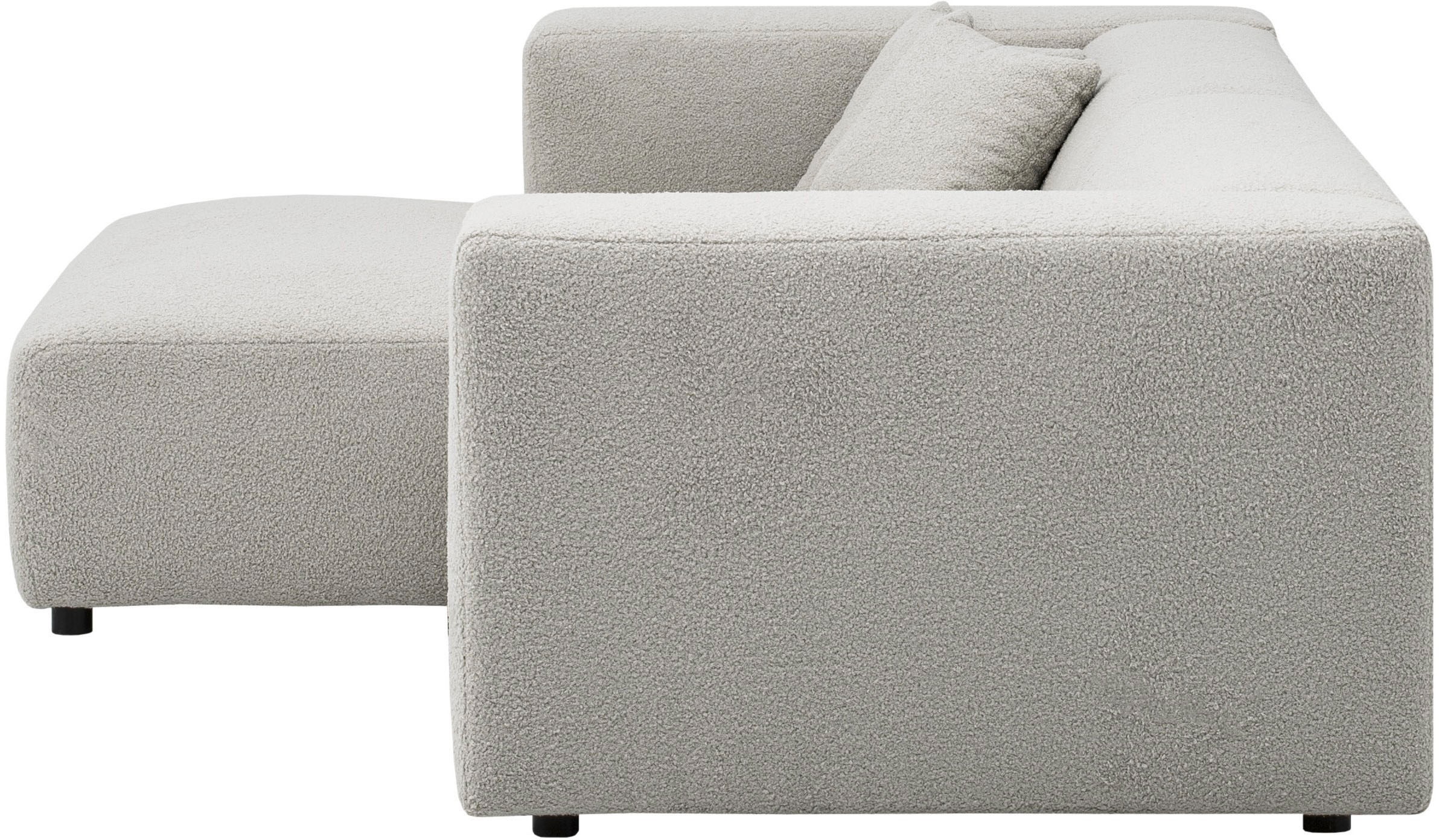 andas Ecksofa »BAKELS, L-Form in Cord oder Boucle-Stoff, moderne Couch«, wahlweise Recamiere rechts/links, bequemer Sitzkomfort