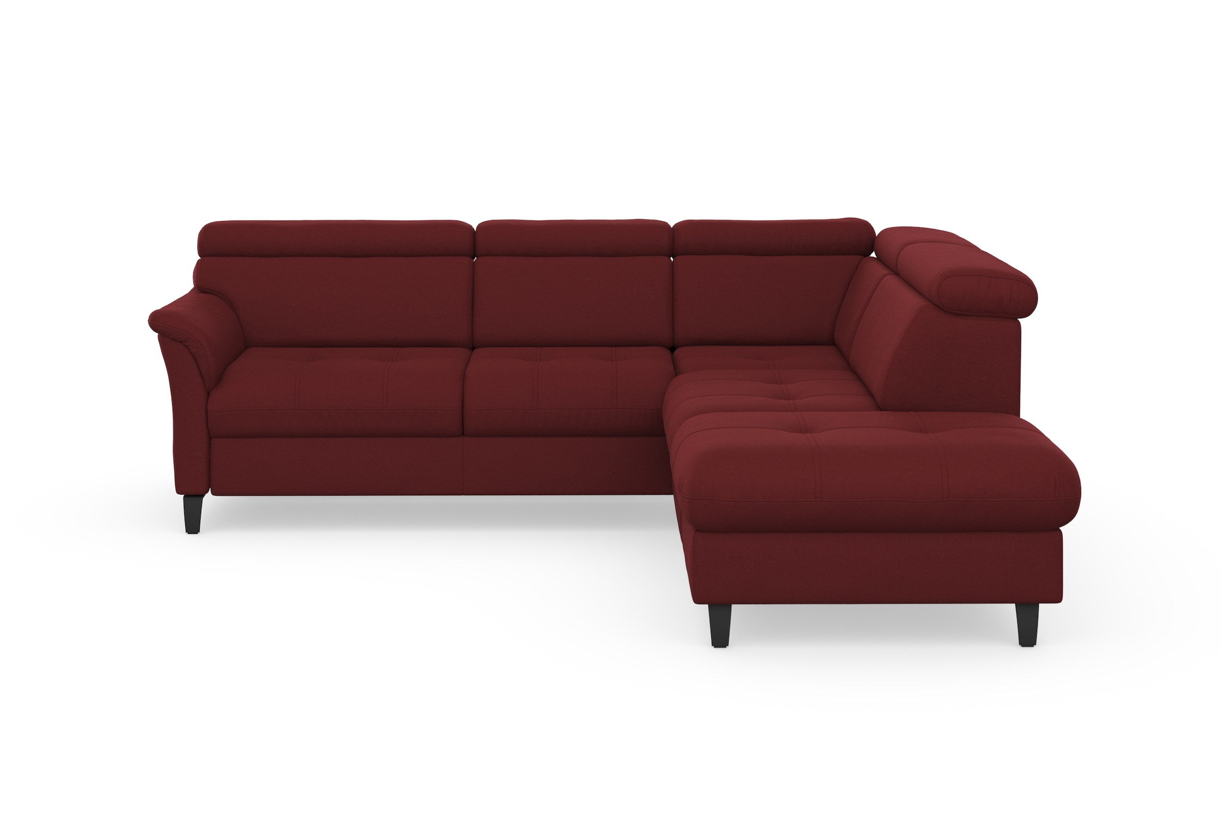 Ecksofa SIT & MORE "Marano L-Form", rot (bordeaux), B:252cm T:216cm, 100% Polyester, Sofas, Ecksofa, inklusive Kopfteilverstellung, wahlweise mit Bettfunktion, Bettkasten 7