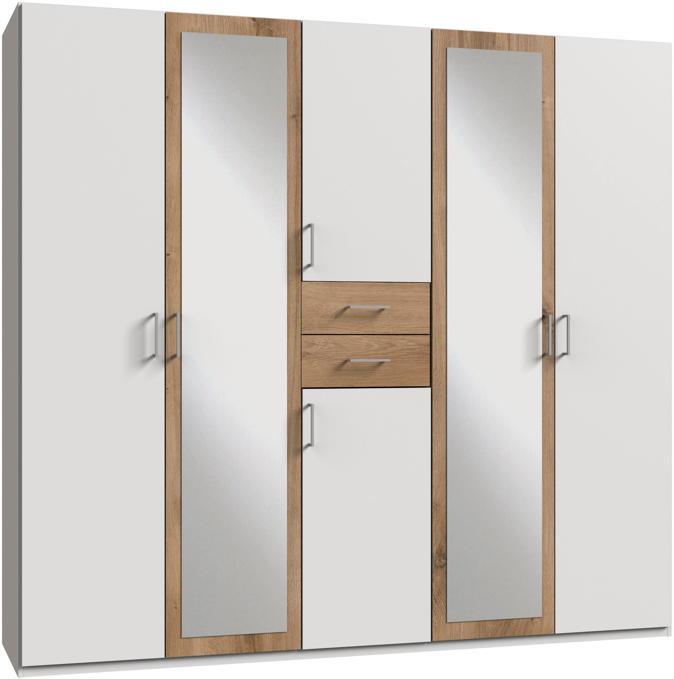Wimex Kleiderschrank "Diver Drehtürenschrank mit Spiegel, in der Breite: 225cm" Bestseller Schlafzimmerschrank wahlweise 3 Innenausstattungen