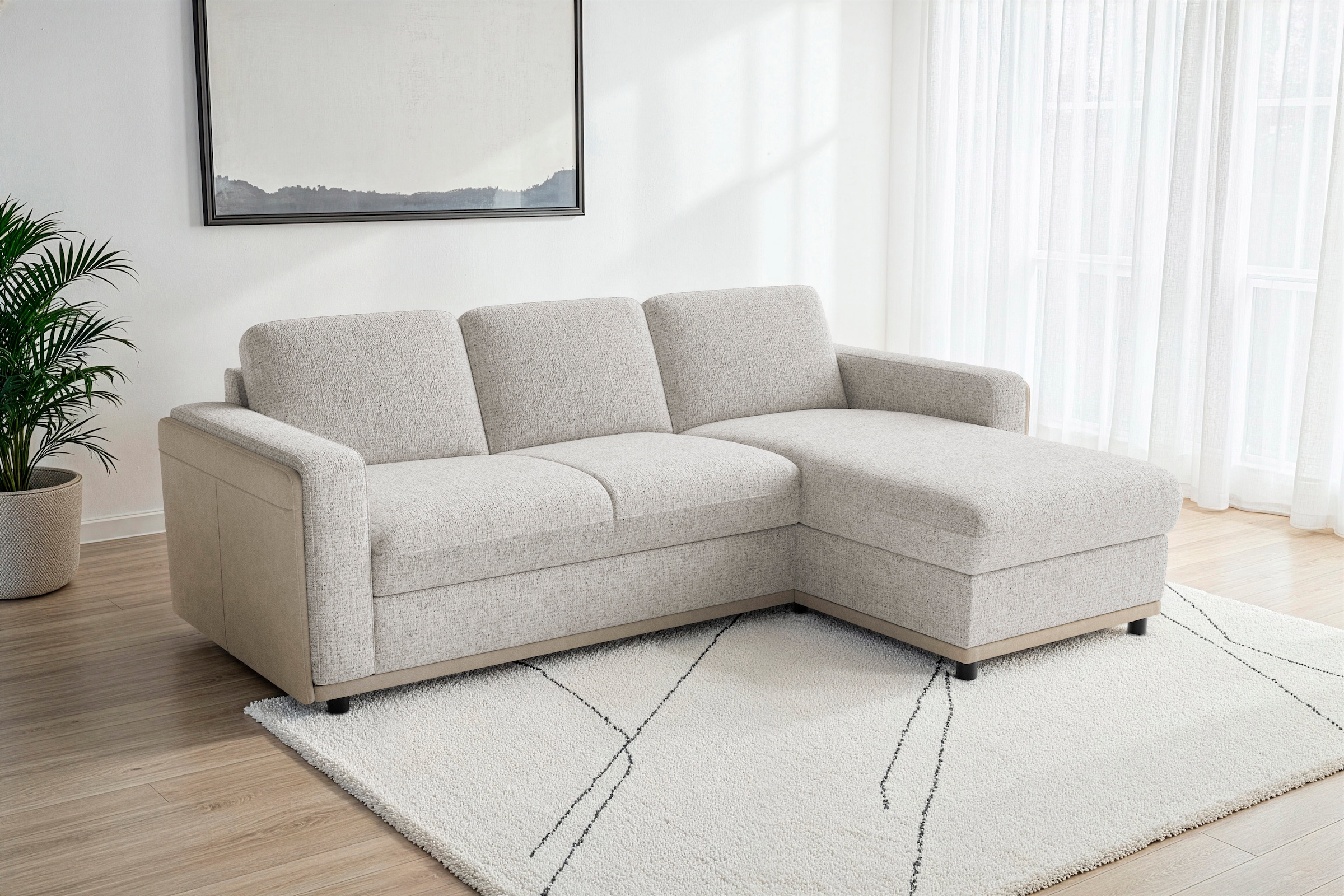 sit&more Ecksofa "Cordoba" wahlweise mit Schlaffunktion und Bettkasten oder Stauraum