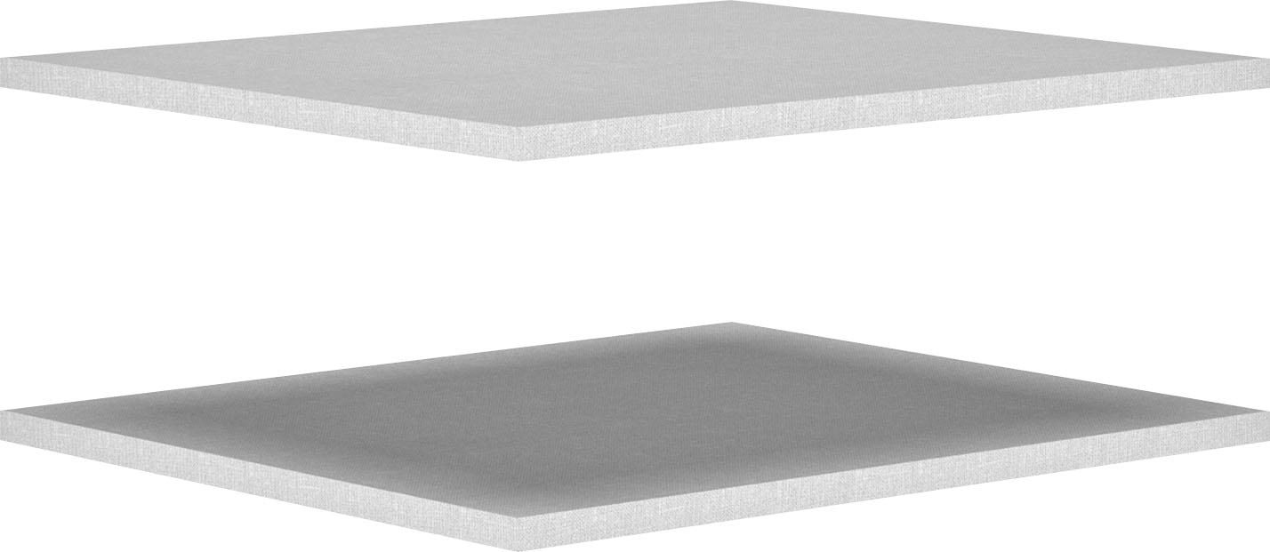 Einlegeboden GAMI, B:47cm H:1,8cm T:55cm, grau, Spanplatte, Einlegeböden, "Enzo", Verschiedene Module einfach zu kombinieren