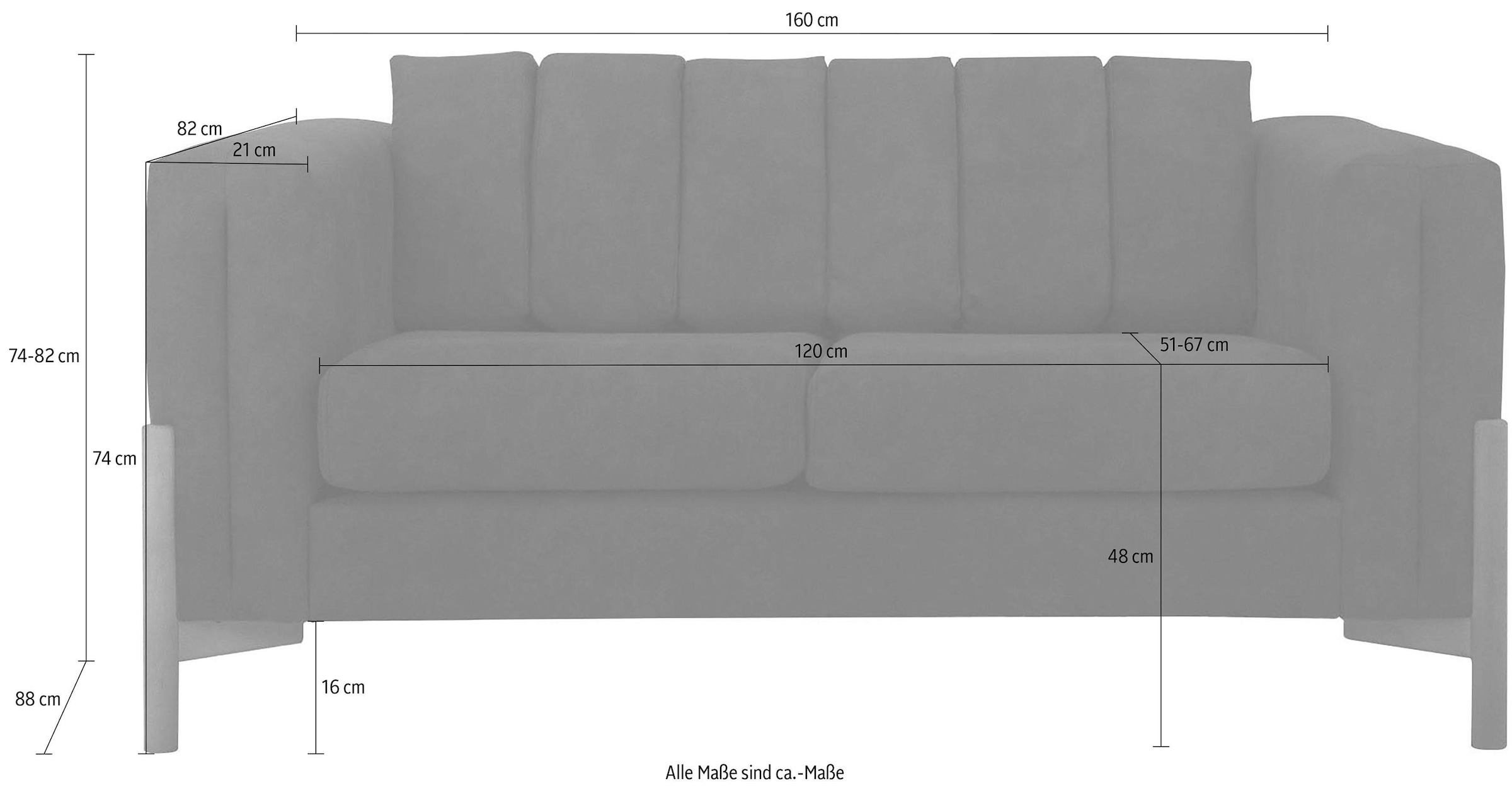 Home affaire 2-Sitzer »Haki«