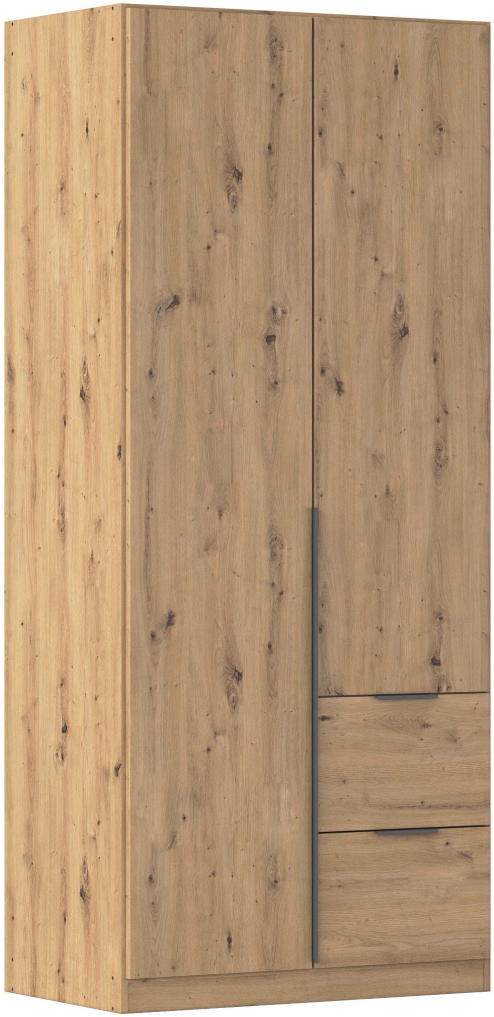 OTTO home Drehtürenschrank "Kleiderschrank Schrank Garderobe AGORDO mit Dekor- oder Hochglanzfront" in zwei Griff-Farben, Breite 91 cm, mit Außenschubkästen, Serie in 7 Breiten und 2 Höhen MADE IN GERMANY