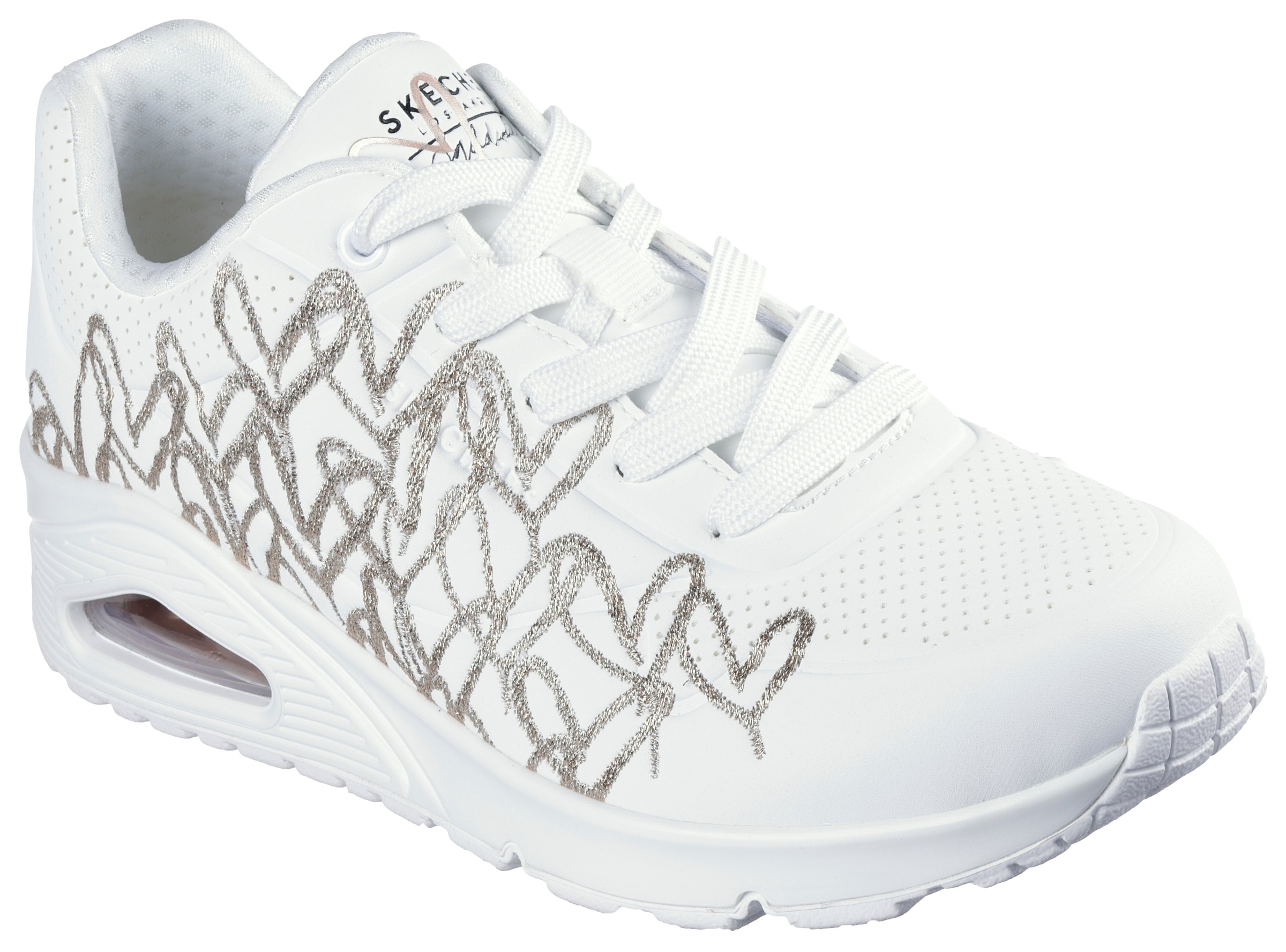 Skechers Sneaker "UNO-GOLDEN HEART", Freizeitschuh, Schnürschuh mit goldfar günstig online kaufen