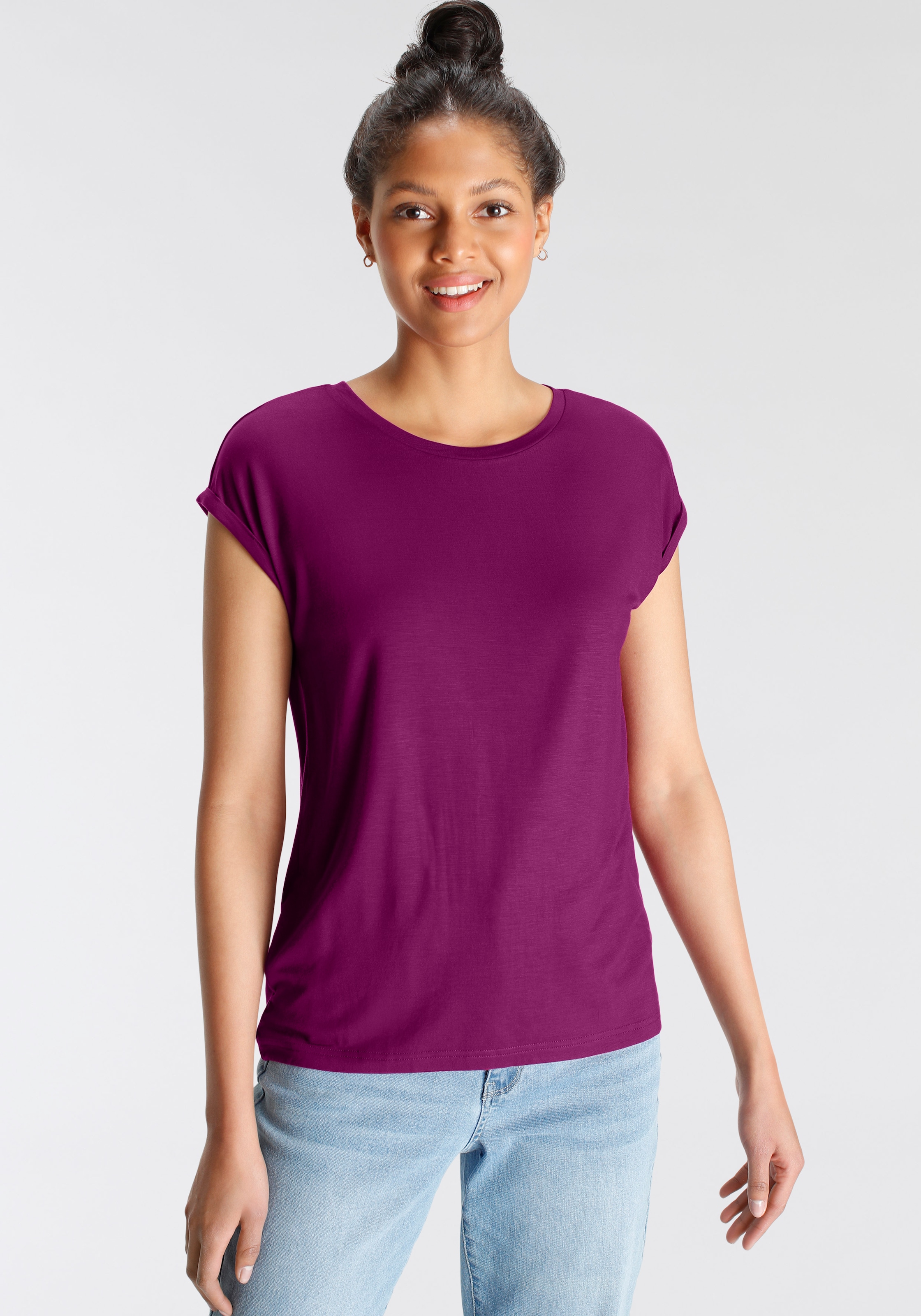 Tamaris T-Shirt, mit Rundhalsausschnitt - NEUE KOLLEKTION für bestellen |  BAUR