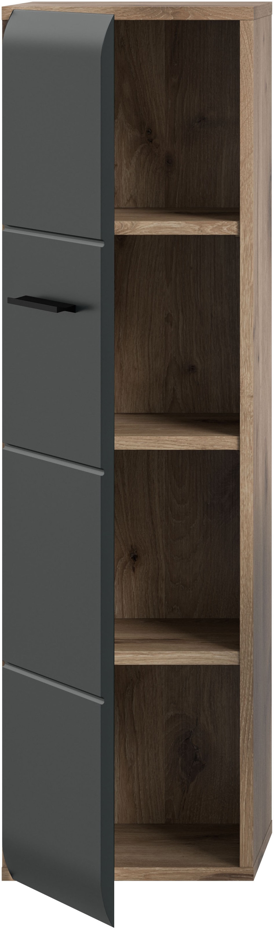 INOSIGN Stauraumschrank, (1 St.), Florenz, Badschrank Nox Oak NB, 106 cm hoch, 4 Fächer