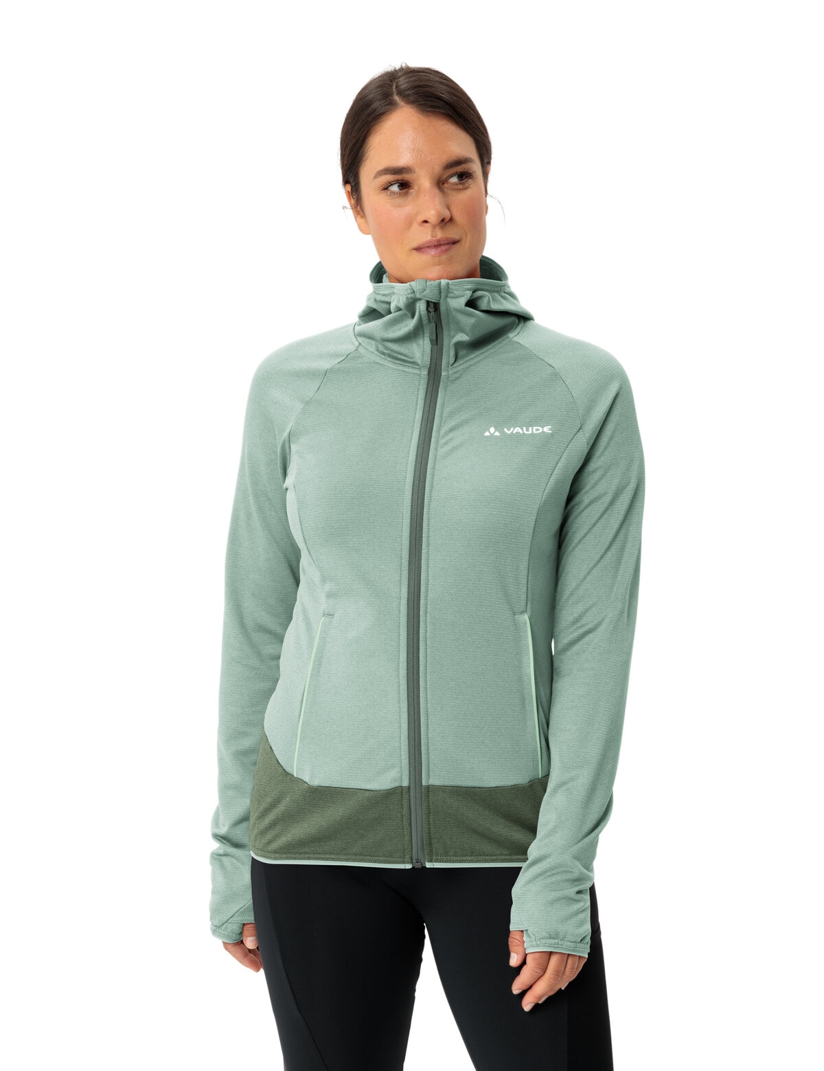 VAUDE Fleecejacke "WOMENS TEKOA FLEECE JACKET II" mit Kapuze mit Kapuze, taillenbedeckte Länge