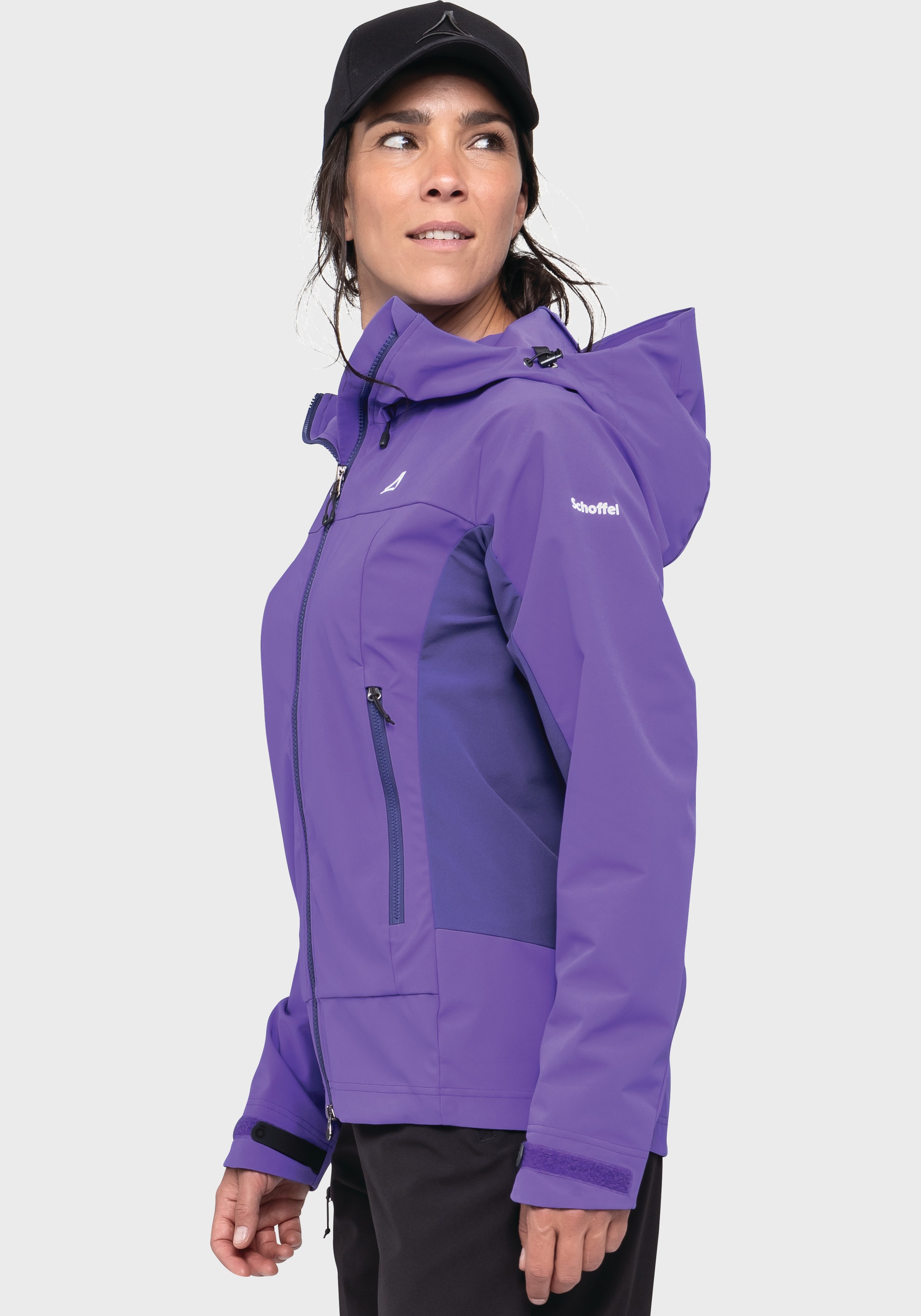 Schöffel Outdoorjacke »Mountain Softshell Jk Style Blaueis WMS«, mit Kapuze