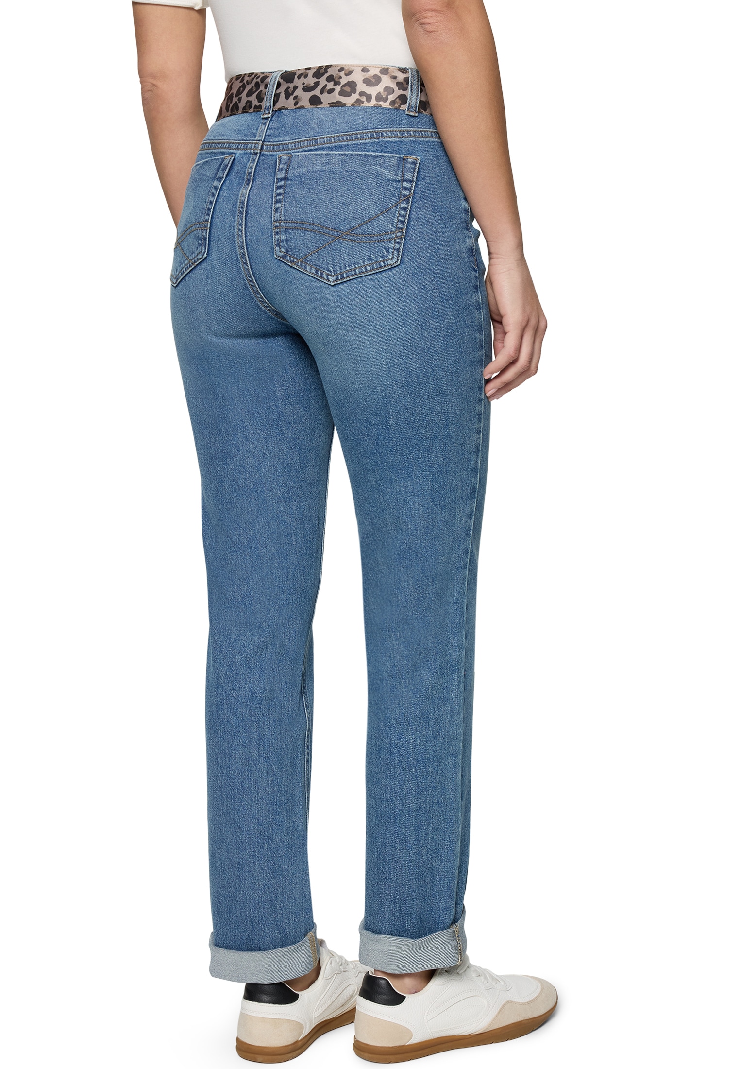 Zero Slim-fit-Jeans »Damen mit Leo-Gürtel Style Orlando 28 Inch«