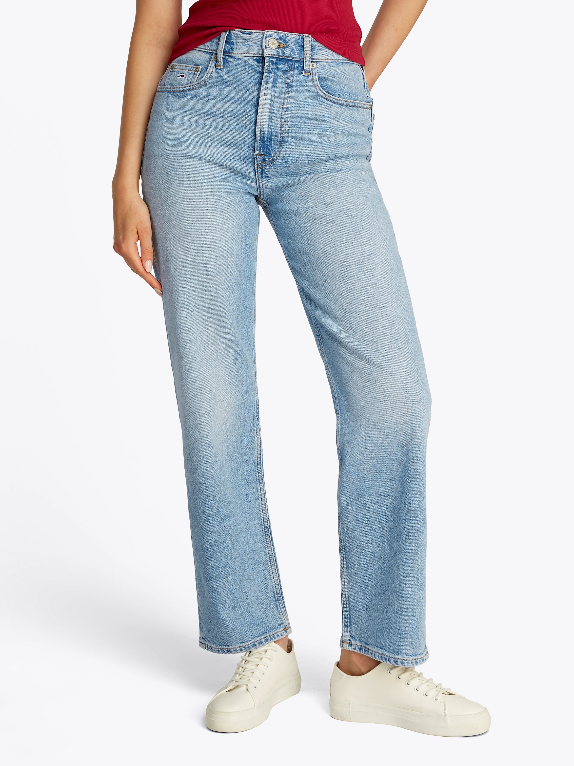 TOMMY JEANS Straight-Jeans »Layla High Rise Slim Straight«, in Knöchellänge