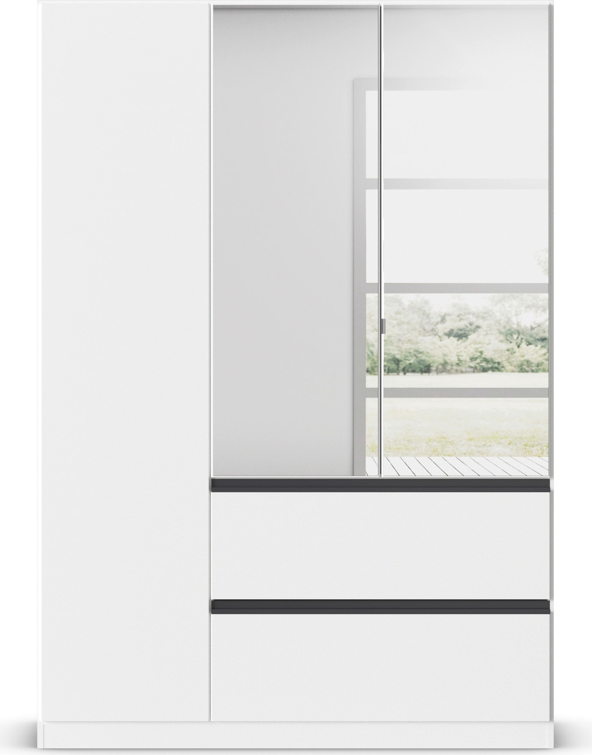 rauch Drehtürenschrank »Kleiderschrank Schrank Garderobe Wäscheschrank COSTA in 3 Breiten«, mit Spiegel, grifflose Front und Push-to-Open Funktion MADE IN GERMANY
