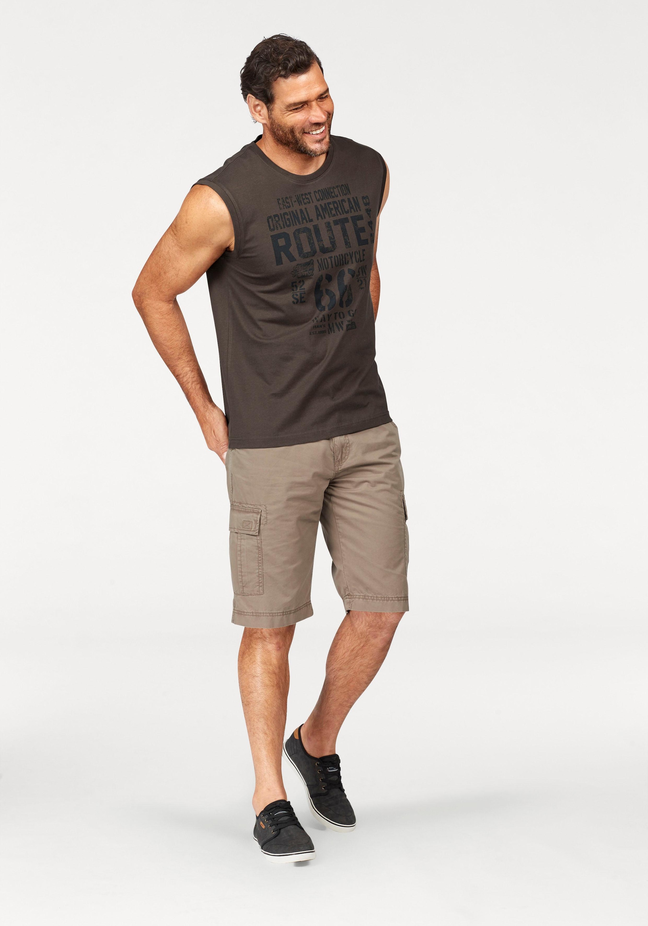 Man's World Muscleshirt, (2er-Pack), ärmellos, bedruckt, Rundhalsausschnitt, aus 100% Baumwolle
