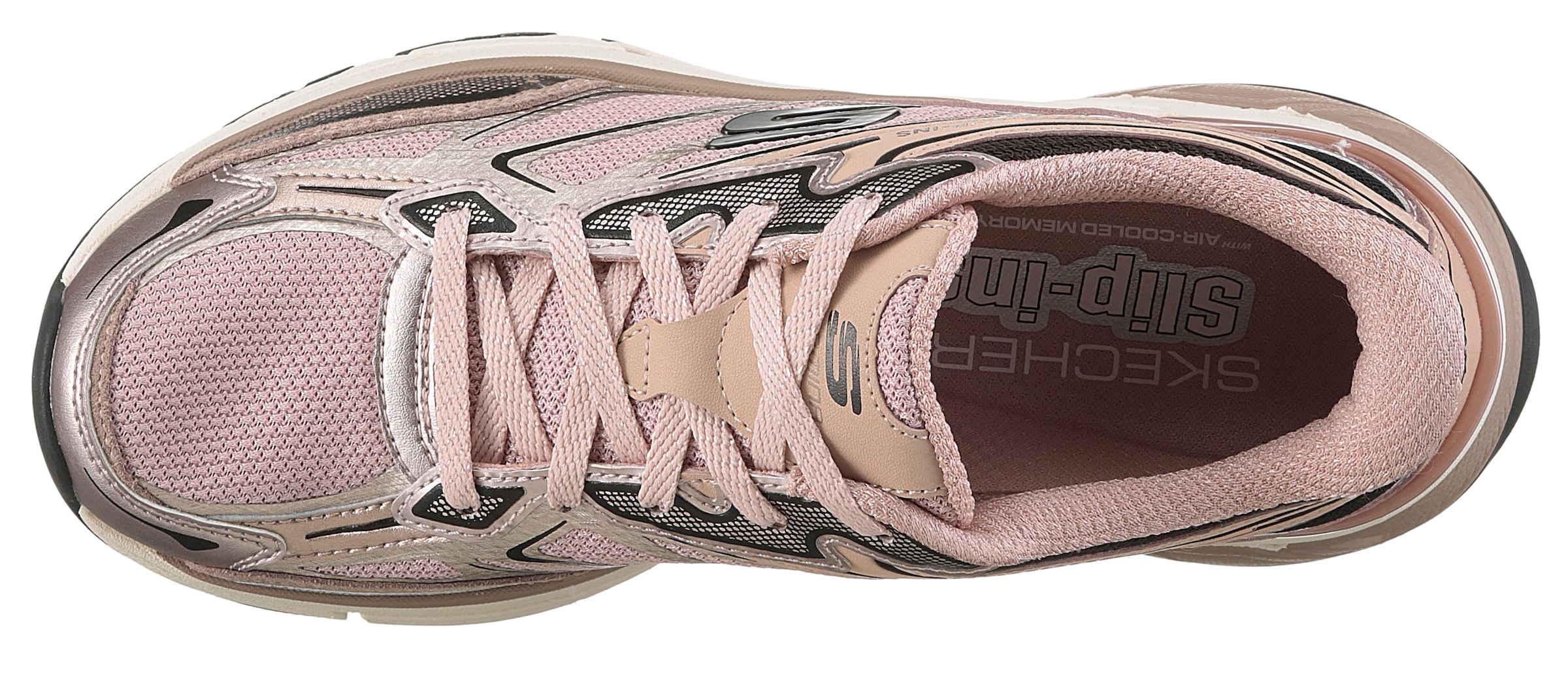 Skechers Slip-On Sneaker »STAMINA SPORT«, Retro Sneaker, Schnürschuh mit Metallic-Besätzen