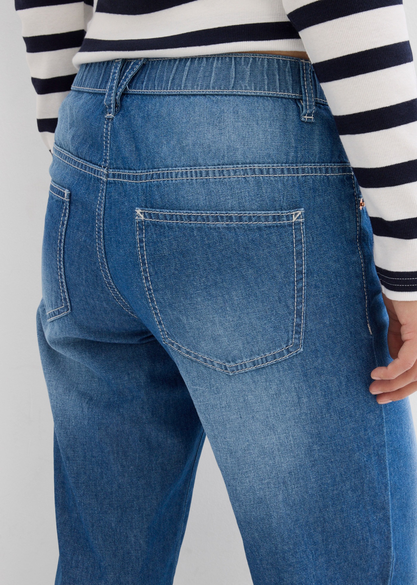 bonprix Straight-Jeans gerader Schnitt, Mid Waist, Cropped-Länge, Regular Fit