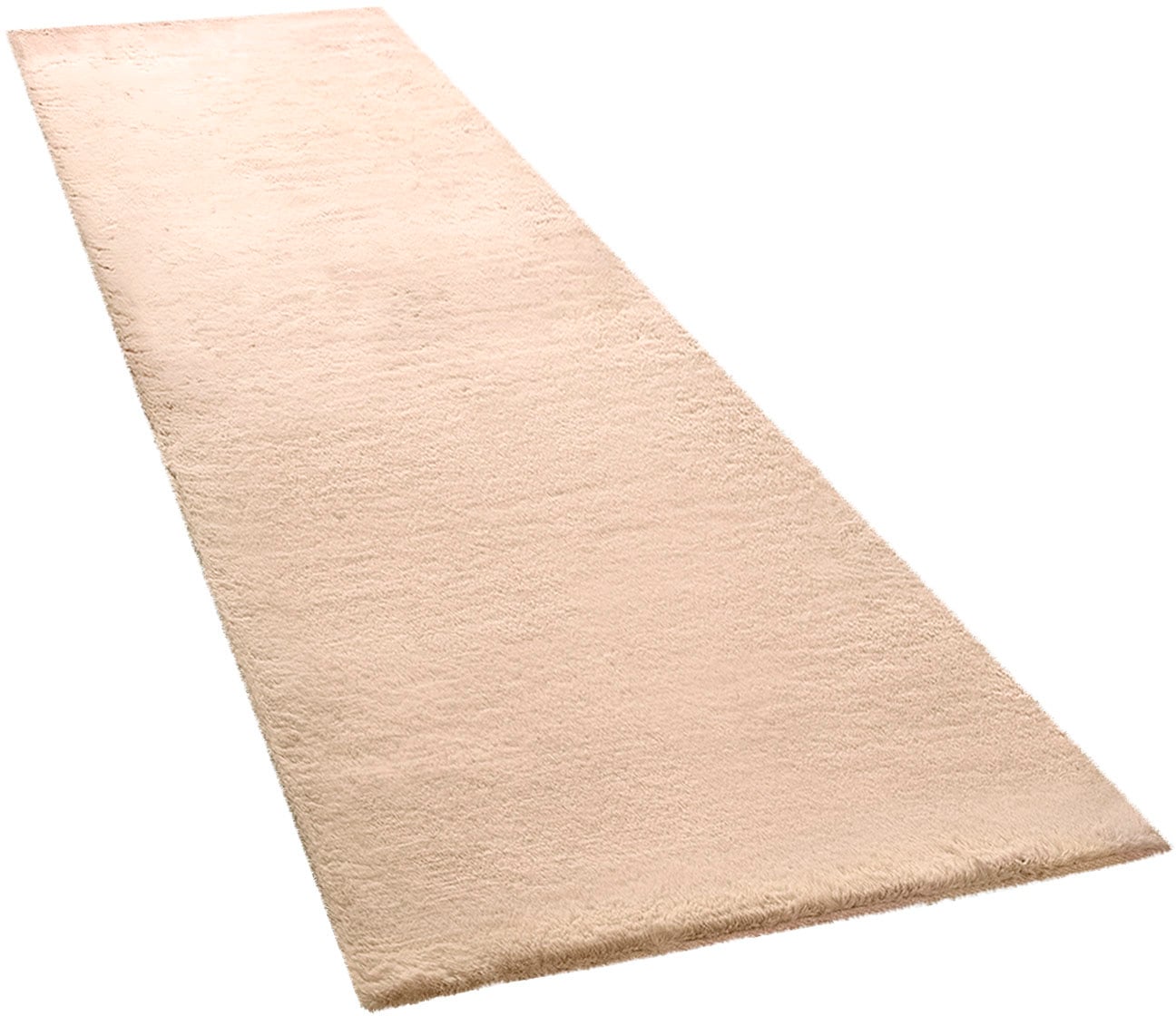 Läufer PACO HOME "Rabbit 780", beige (sand), B:80cm H:26mm L:300cm, Polyester, Teppiche, Läufer, Kunstfell, Kaninchenfell-Haptik, ein echter Kuschelteppich, Uni-Farben