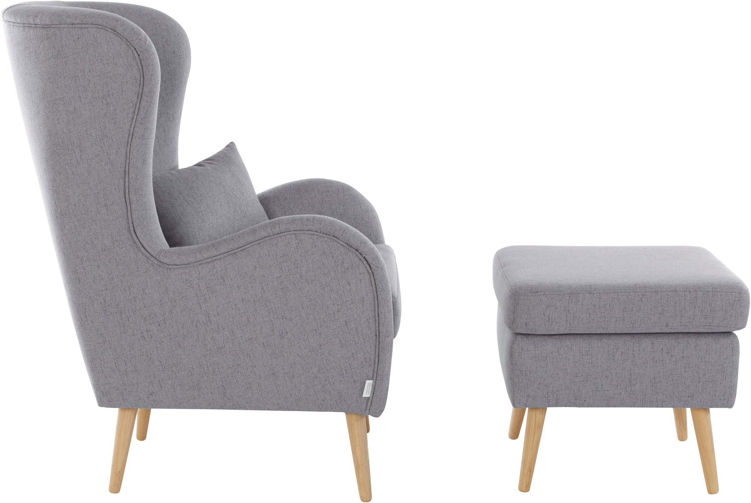 Sessel HOME AFFAIRE "Sallito, Ohrensessel, TV-Sessel", grau, B:76cm H:109cm T:85cm, Struktur Hahnentritt (67% Polypropylen, 33% Polyester);Samtoptik (100% Polyester);Fellimitat (100% Polyester);Samtcord (92% Polyester, 8% Polyamid);Struktur (100% Polyeste 6