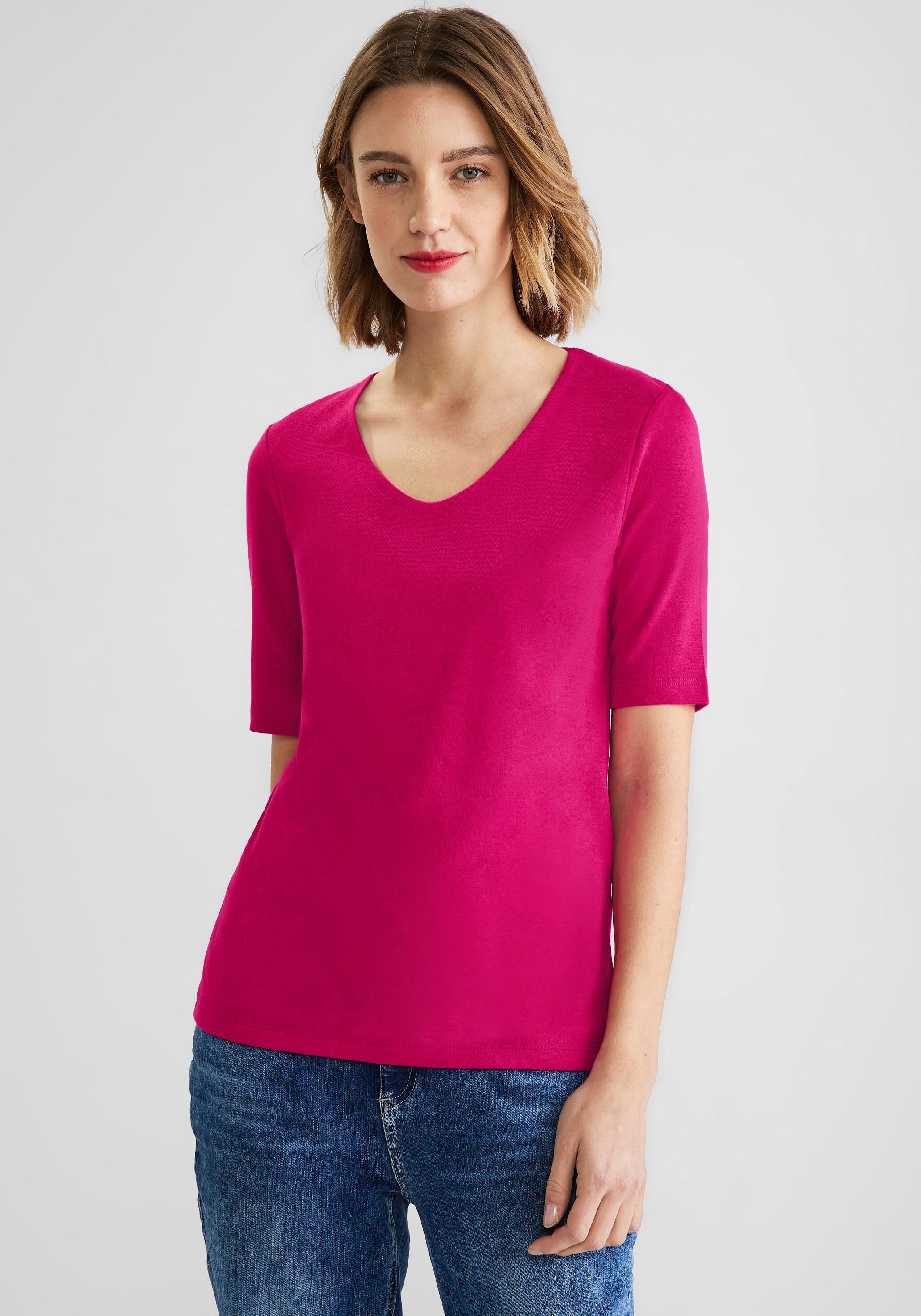 STREET ONE Kurzarmshirt »Style Palmira«, in klassischem Design für kaufen |  BAUR | T-Shirts