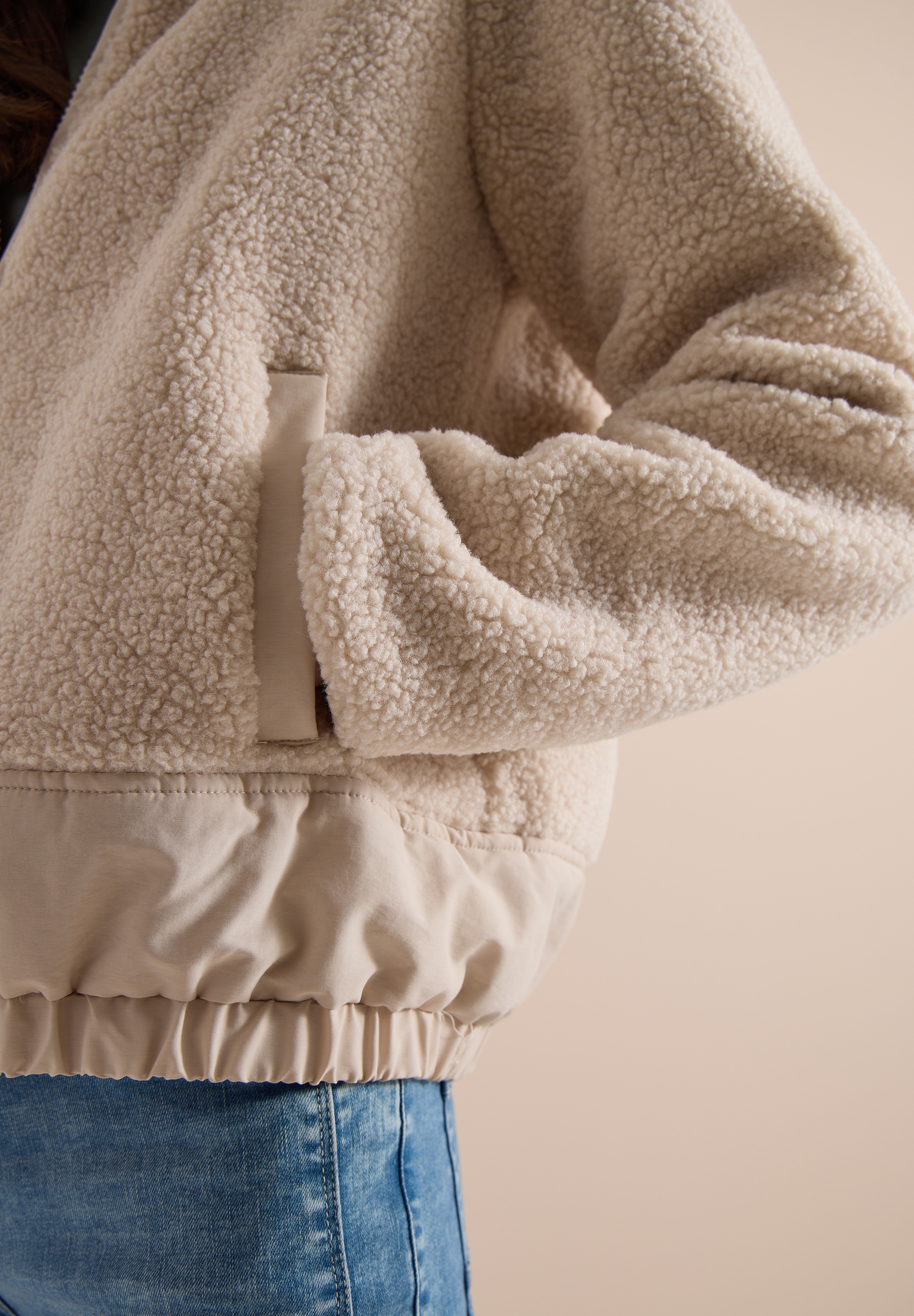Cecil Fellimitatjacke mit Kapuze mit Softshell-Details und Kapuze