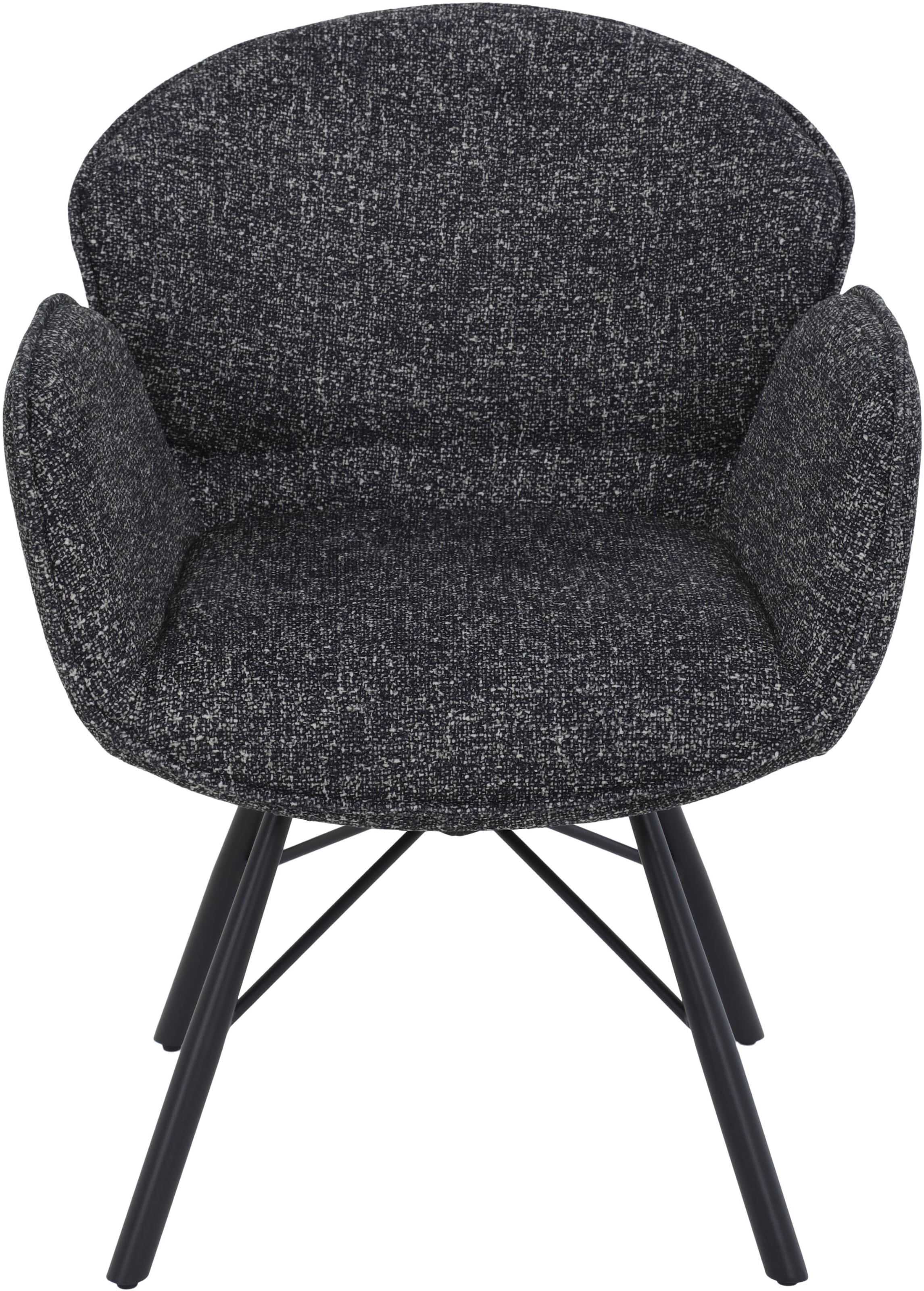 HELA 4-Fußstuhl »BRISTOL, Armlehnen Stuhl, Sessel, Esszimmerstuhl«, (Set), 2 St., Microfaser-Bouclé, 360° drehbar mit Auto-Return,gepolstert,Boucléoptik,Armlehnen
