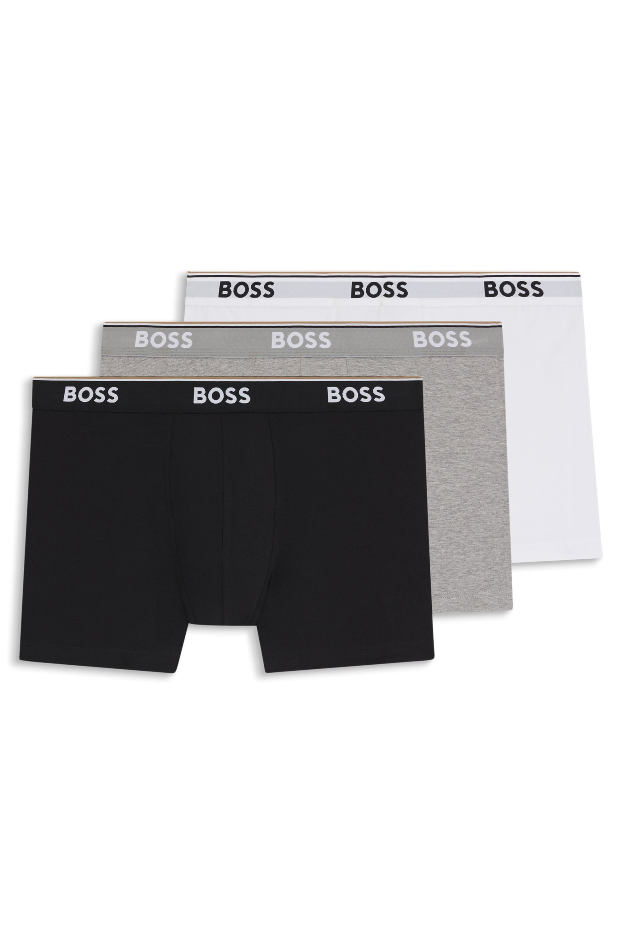 BOSS Langer Boxer »Brief 3 PACK«, mit farblich passendem Webbund