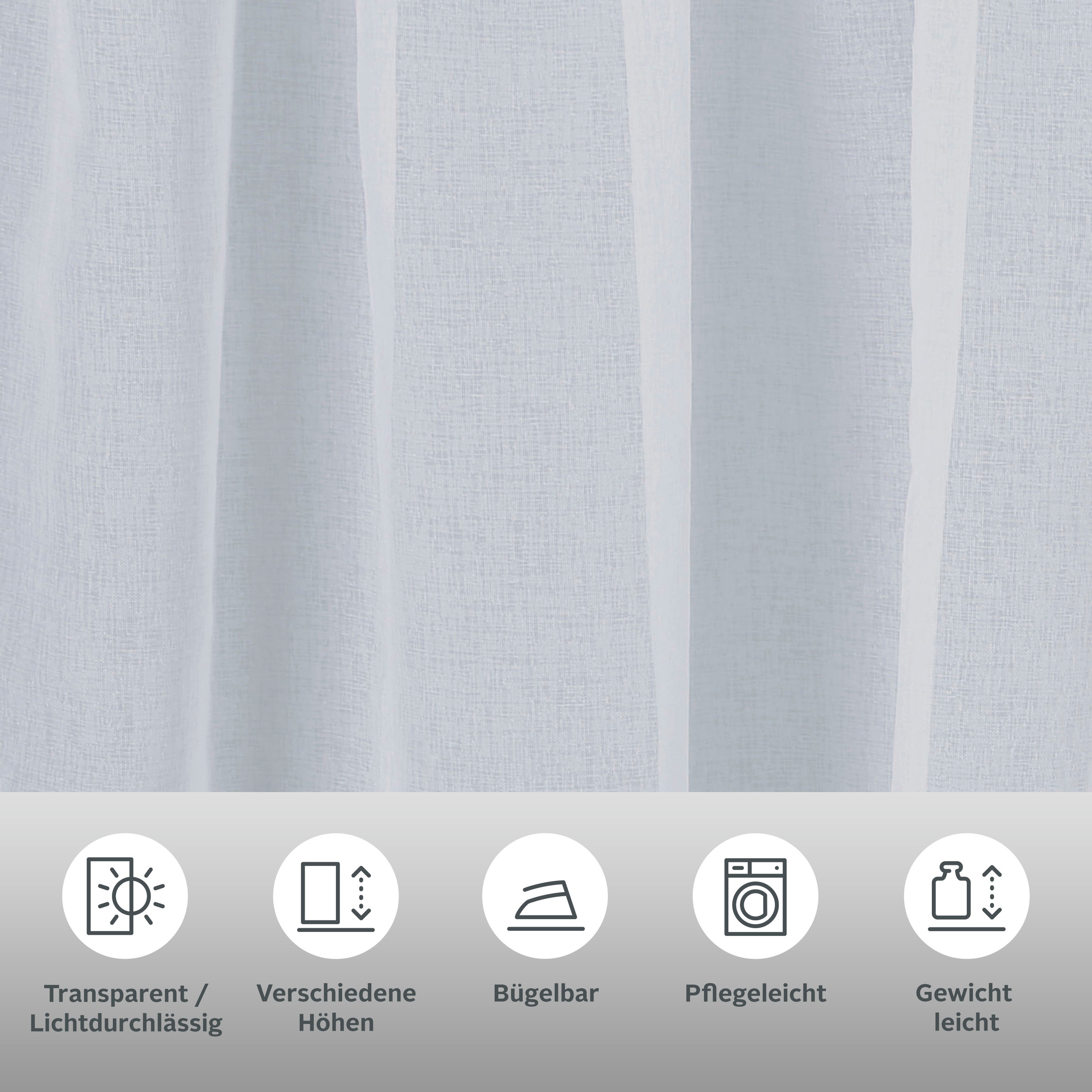 Thumbnail - my home Gardine "Dolly" Multifunktionsband 1 Stk. tlg. hellgrau