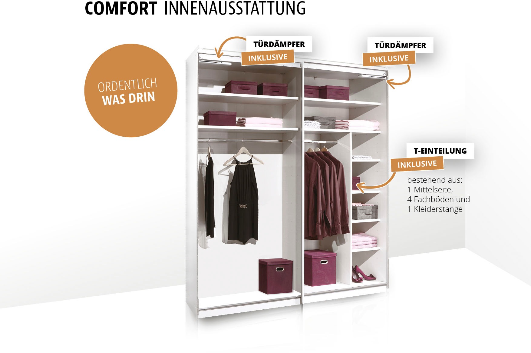 STAUD Schwebetürenschrank »Includo Glas, Made in Germany«