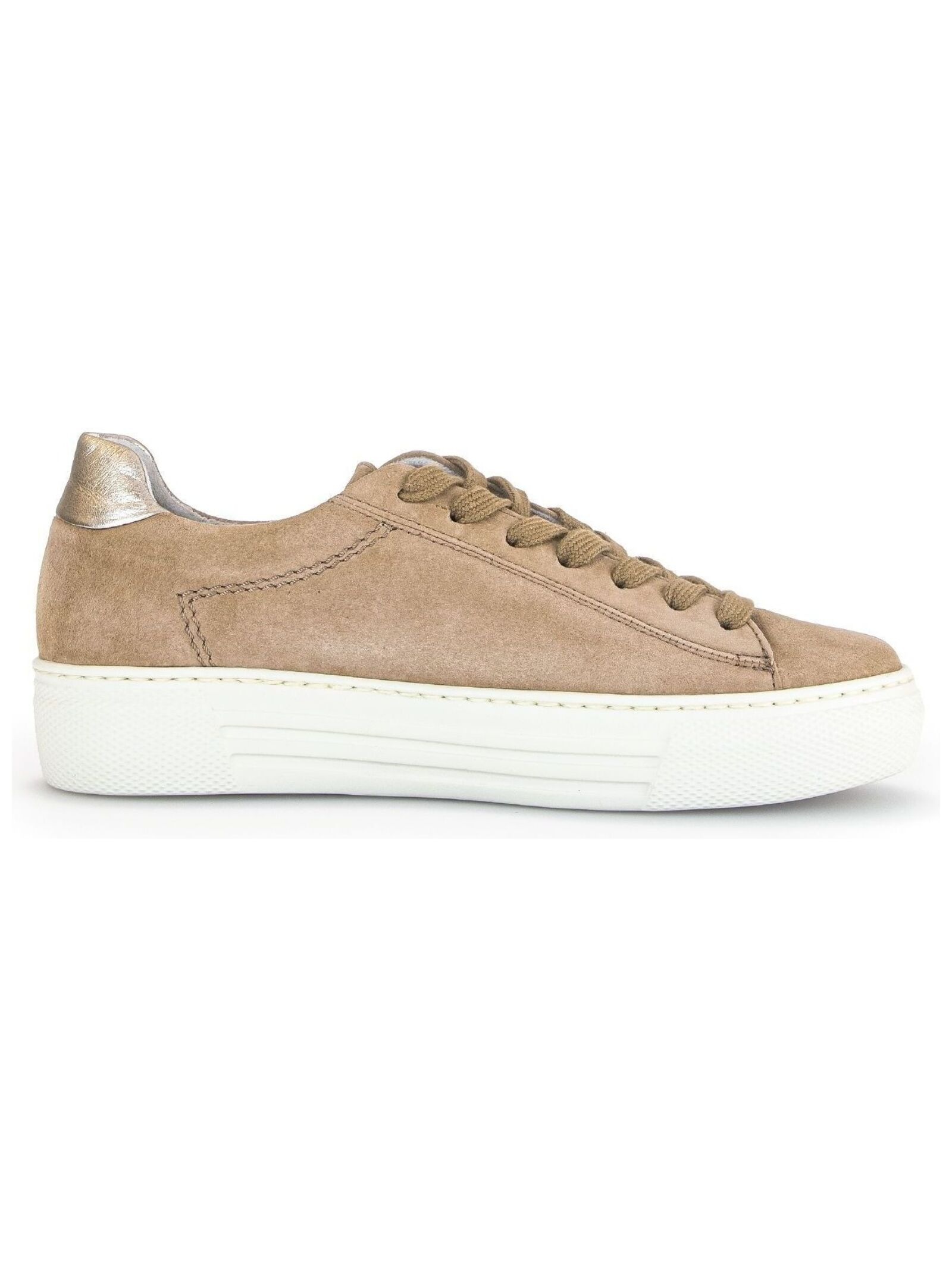 Sneaker GABOR COMFORT "Gabor Comfort Sneaker Veloursleder", Damen, Gr. 38, beige (sand), Veloursleder, Schuhe Sneaker 3