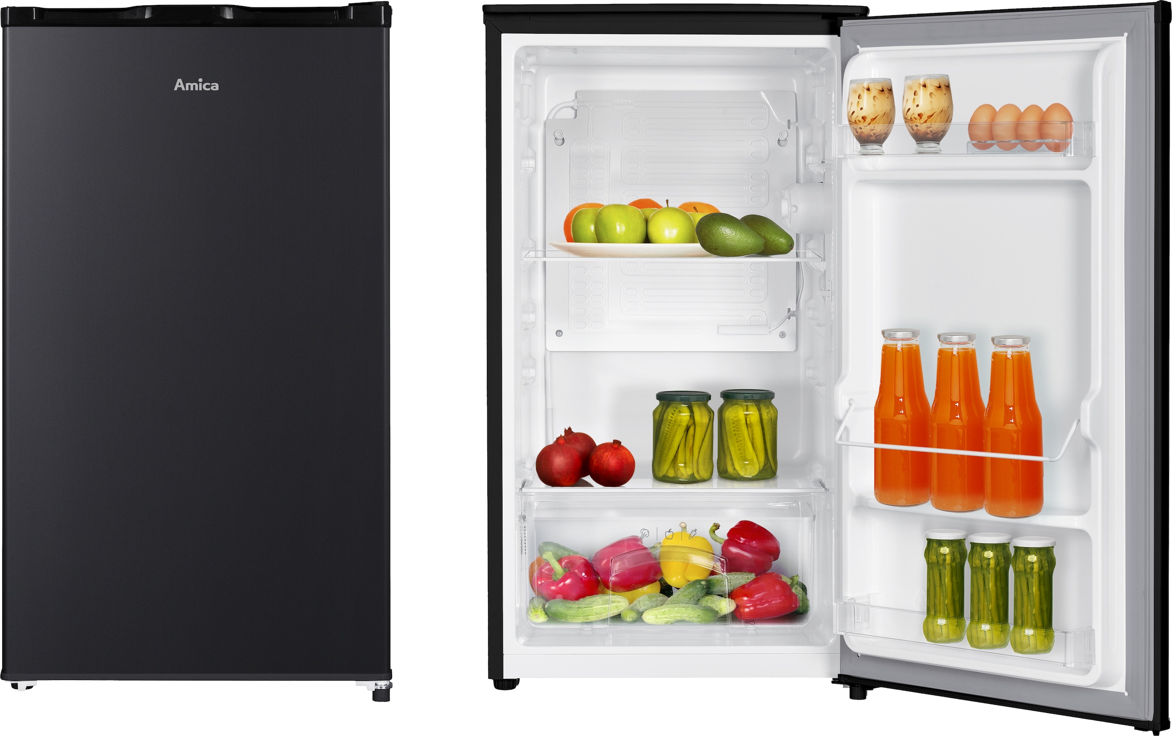 Amica Vollraumkühlschrank »VKS 351 160 SW« 85 cm hoch 48 cm breit Klein, leise, clever: der Kühlschrank für überall