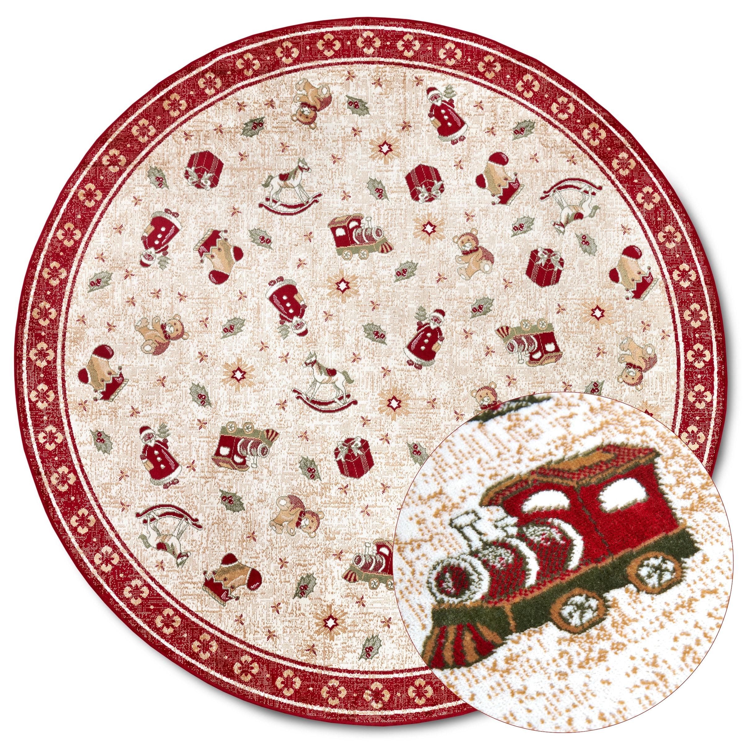 Villeroy & Boch Teppich »Nostalgic Shine Toy's Delight, eckig, rund und Läufer«, rechteckig, 6 mm Höhe, Weihnachten, Wohnzimmer, Flur, Geschenk, Toys Delight, Dekoration