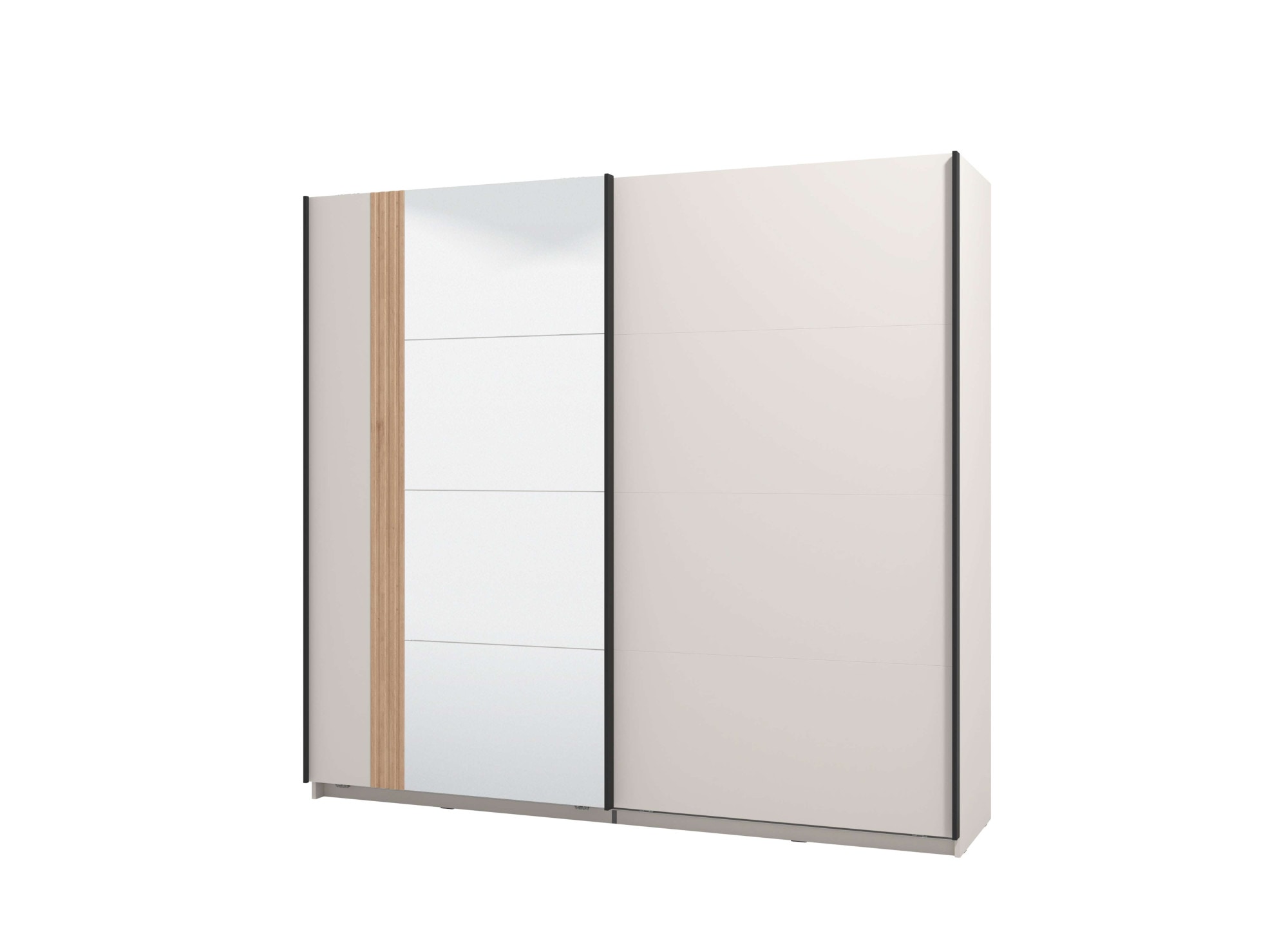 Home affaire Schwebetürenschrank »Belfort, Kleiderschrank mit Spiegel, Made in Europe«, (wähle deine perfekte, individuelle Innenausstattung), 2 Schiebetüren, 220x61x205cm, FSC® -zertifizierter Holzwerkstoff