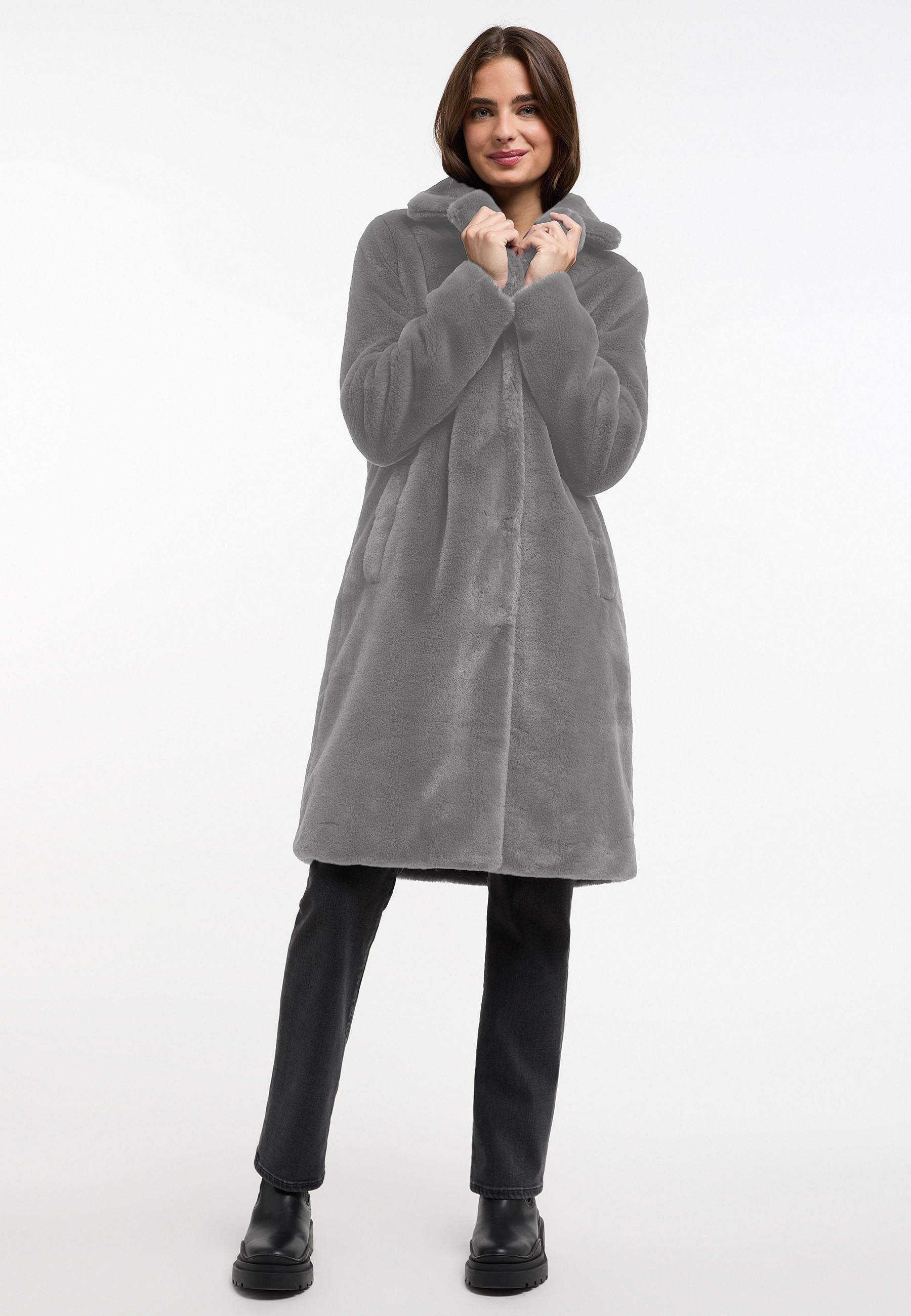 Frieda & Freddies Fellimitatmantel "Fake Fur Coat / Moon-river2" günstig online kaufen