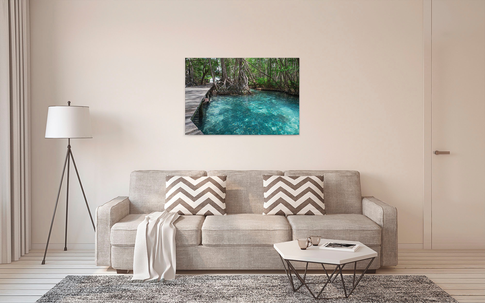 A.S. Création Leinwandbild »Dschungle Path«, Kunst-Wald-Kinder, (1 St.), Dschungel Keilrahmen Natur Leinwand-Bild Wohnzimmer modern Wandbild