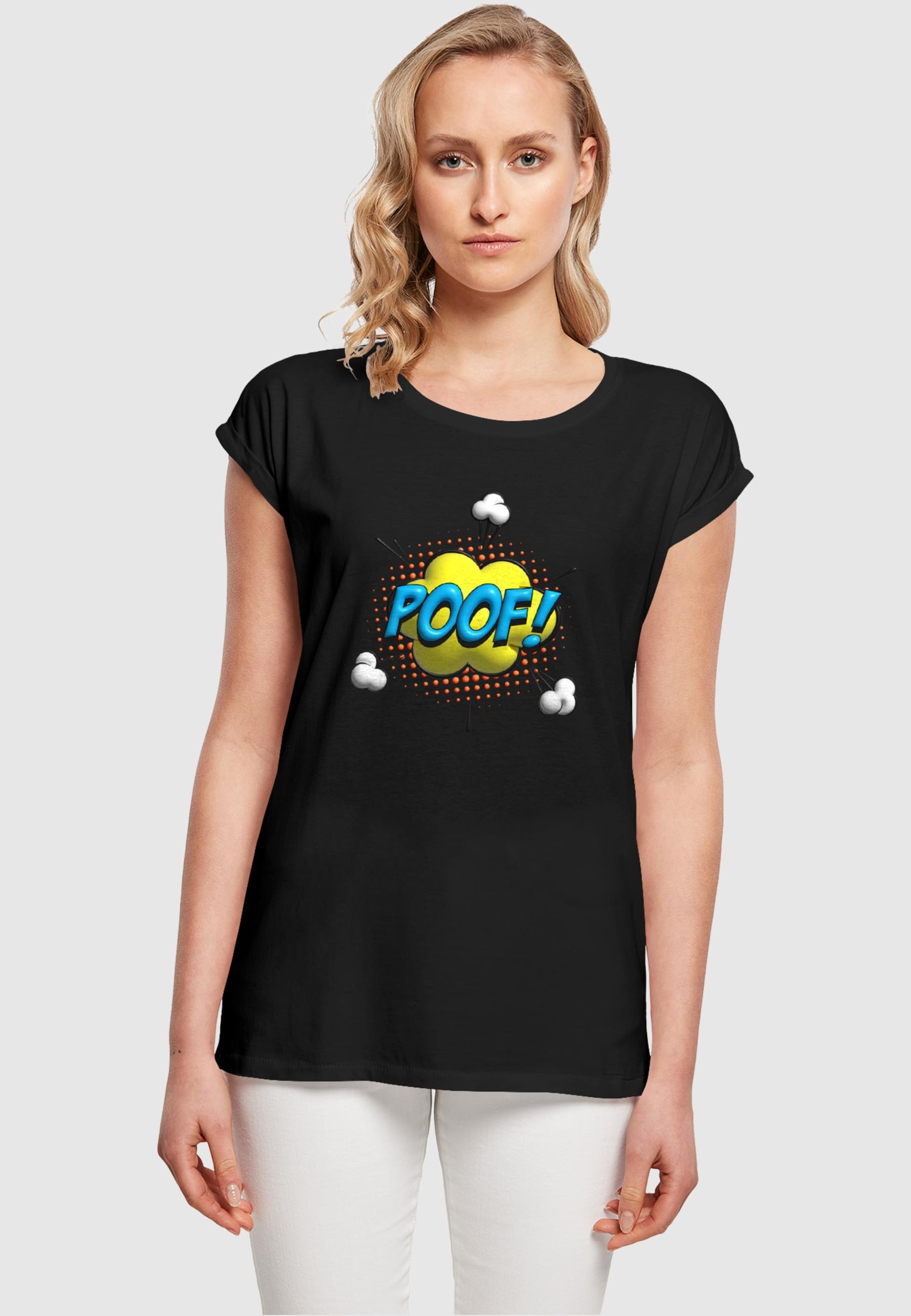Merchcode T-Shirt »Merchcode Damen Ladies POOF Comic Extended Shoulder Tee«, (1 tlg.)