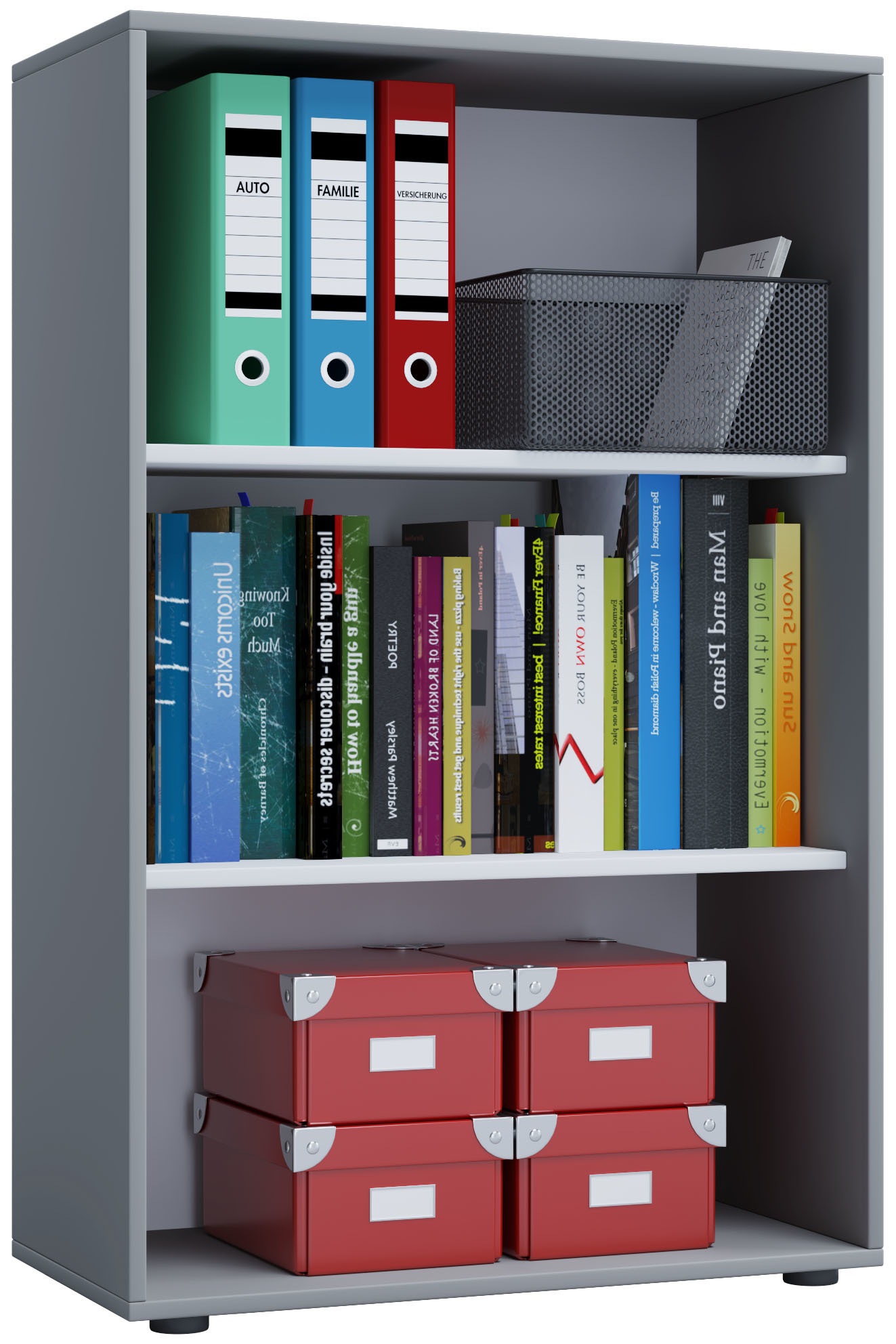 VCM Bücherregal "Holz Büro Regal Bücher Ordner Aktenregal Lona 3f" 1 Stk. t günstig online kaufen