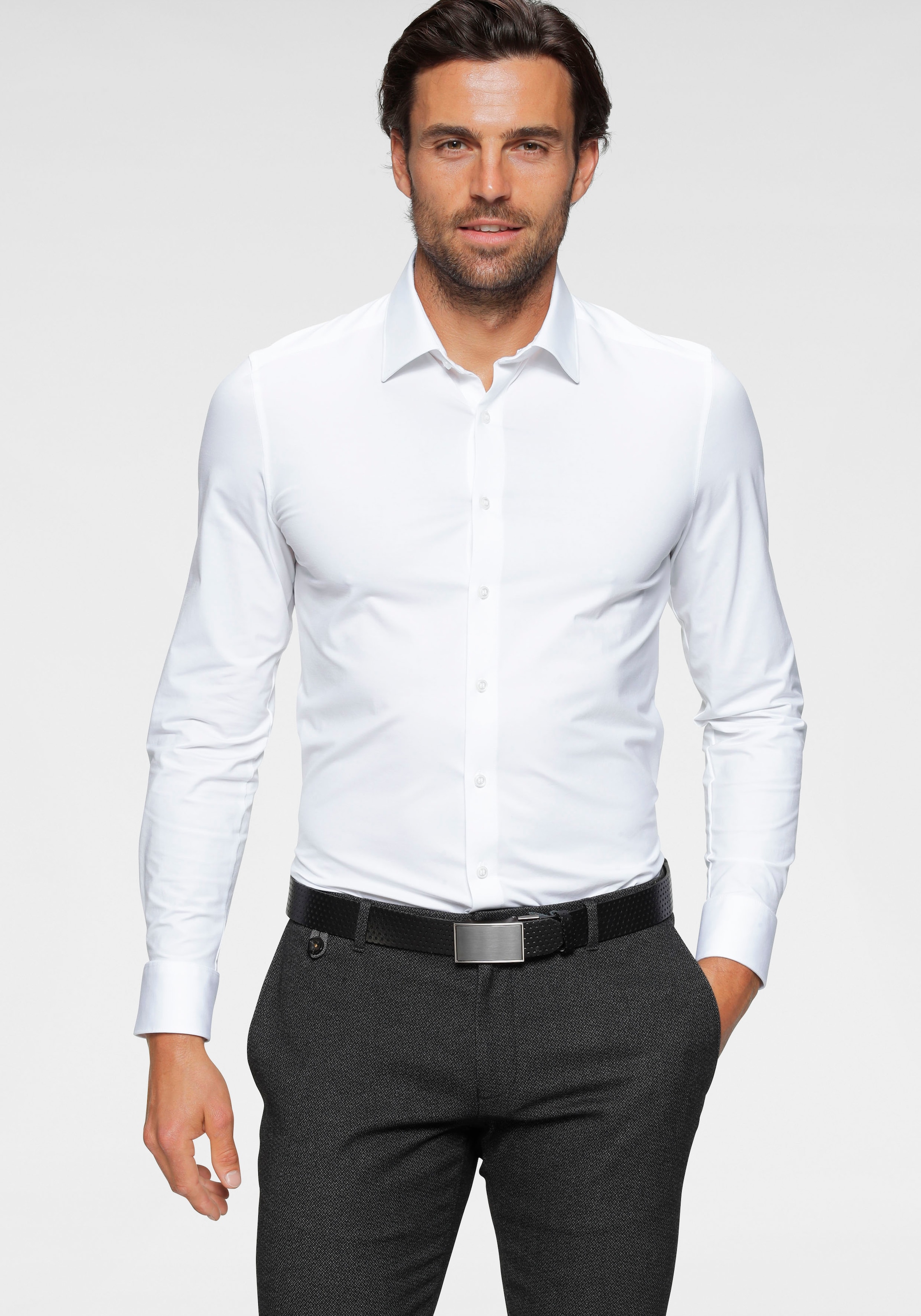 OLYMP Businesshemd »Level Five body fit Jerseyshirt«, in Jersey Qualität