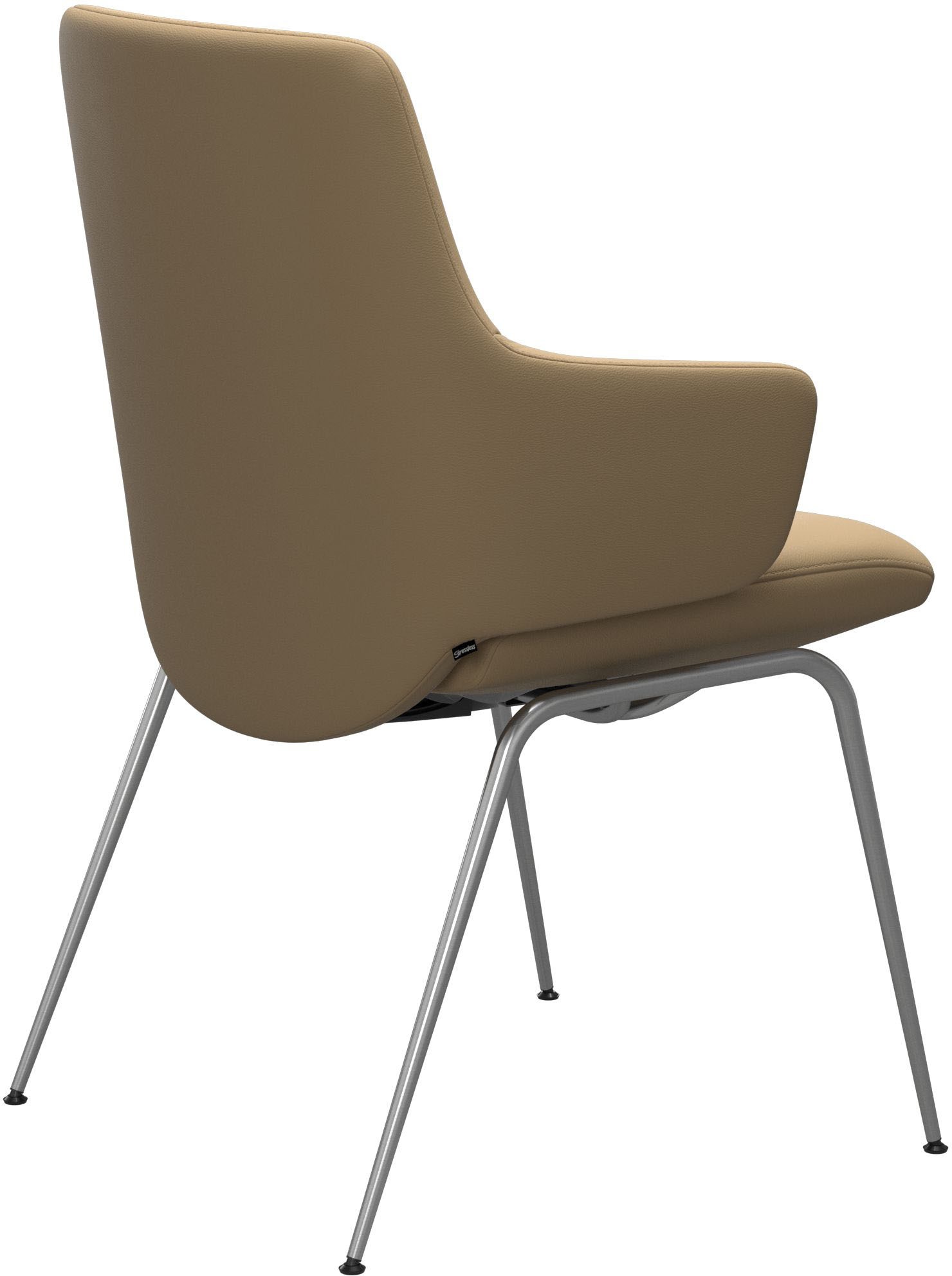 Polsterstuhl STRESSLESS "Laurel", beige (sand paloma, chrom glänzend), B:58cm H:92cm T:59cm, Leder PALOMA: PALOMA ist ein durchgefärbtes Semianilin-Möbelleder mit natürlicher Narbung., Stühle, Polsterstuhl, Low Back mit Armlehne, Größe L, mit Beinen aus S 3