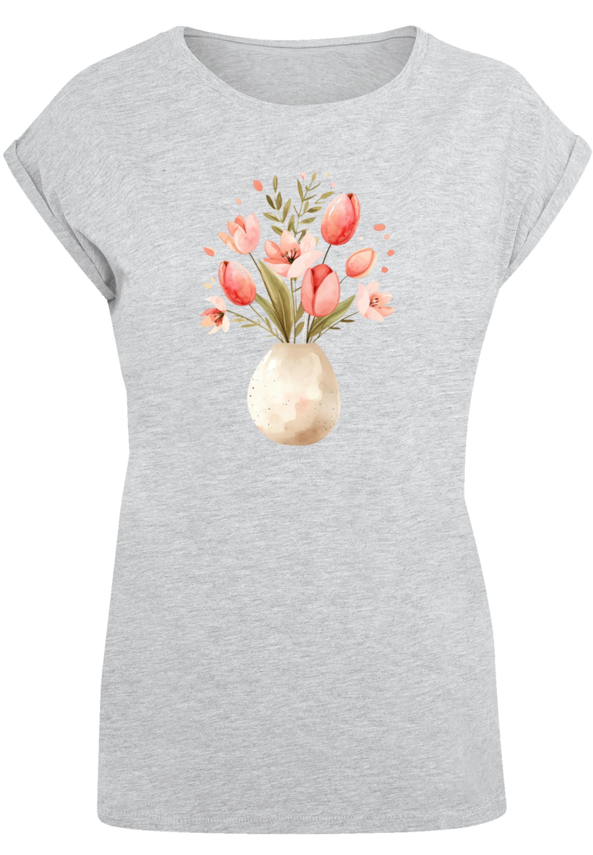 F4NT4STIC T-Shirt »Rosa Frühlingsblumenstrauß in Vase«, Premium Qualität