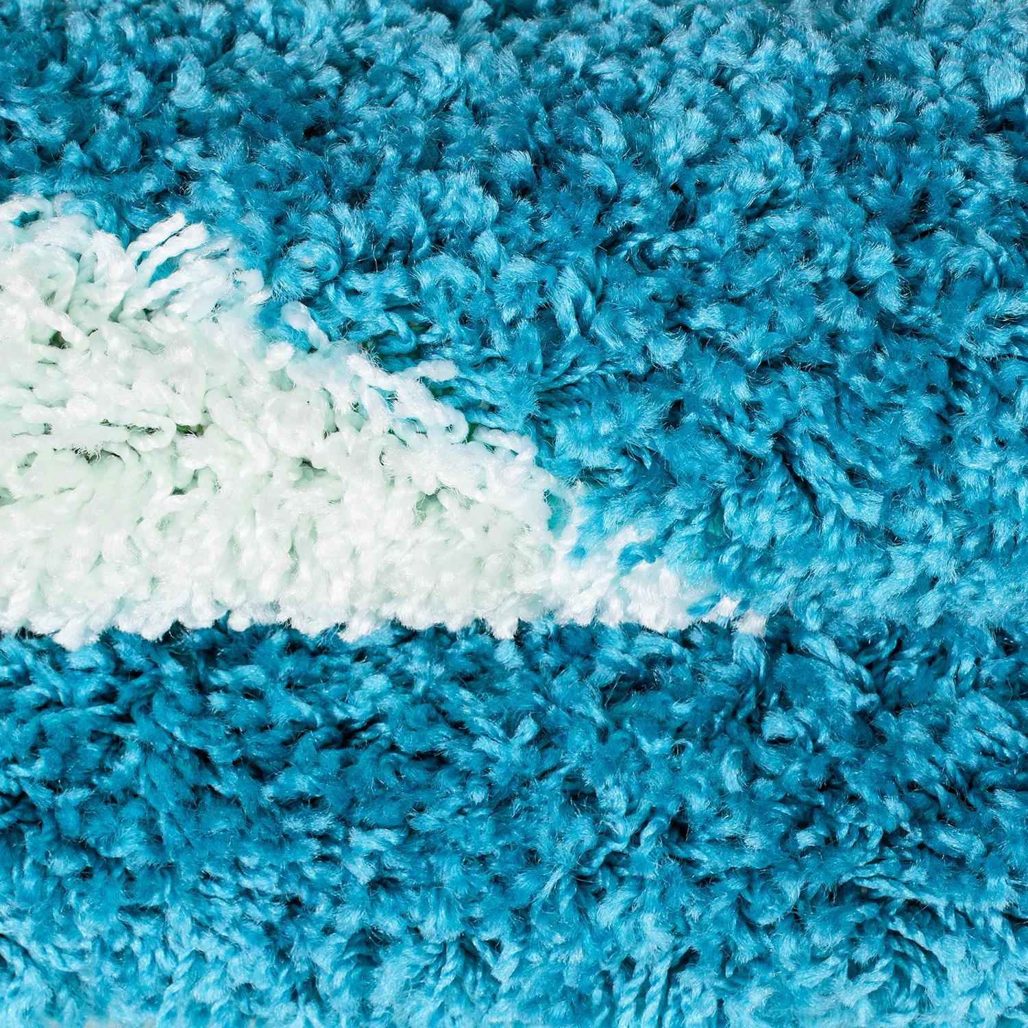 Kinderteppich AYYILDIZ TEPPICHE "Fun 6001" Gr. 9, blau (türkis), H:30mm Ø:100cm, Kunstfaser, Teppiche, Kinderteppich, Fußball Design 2